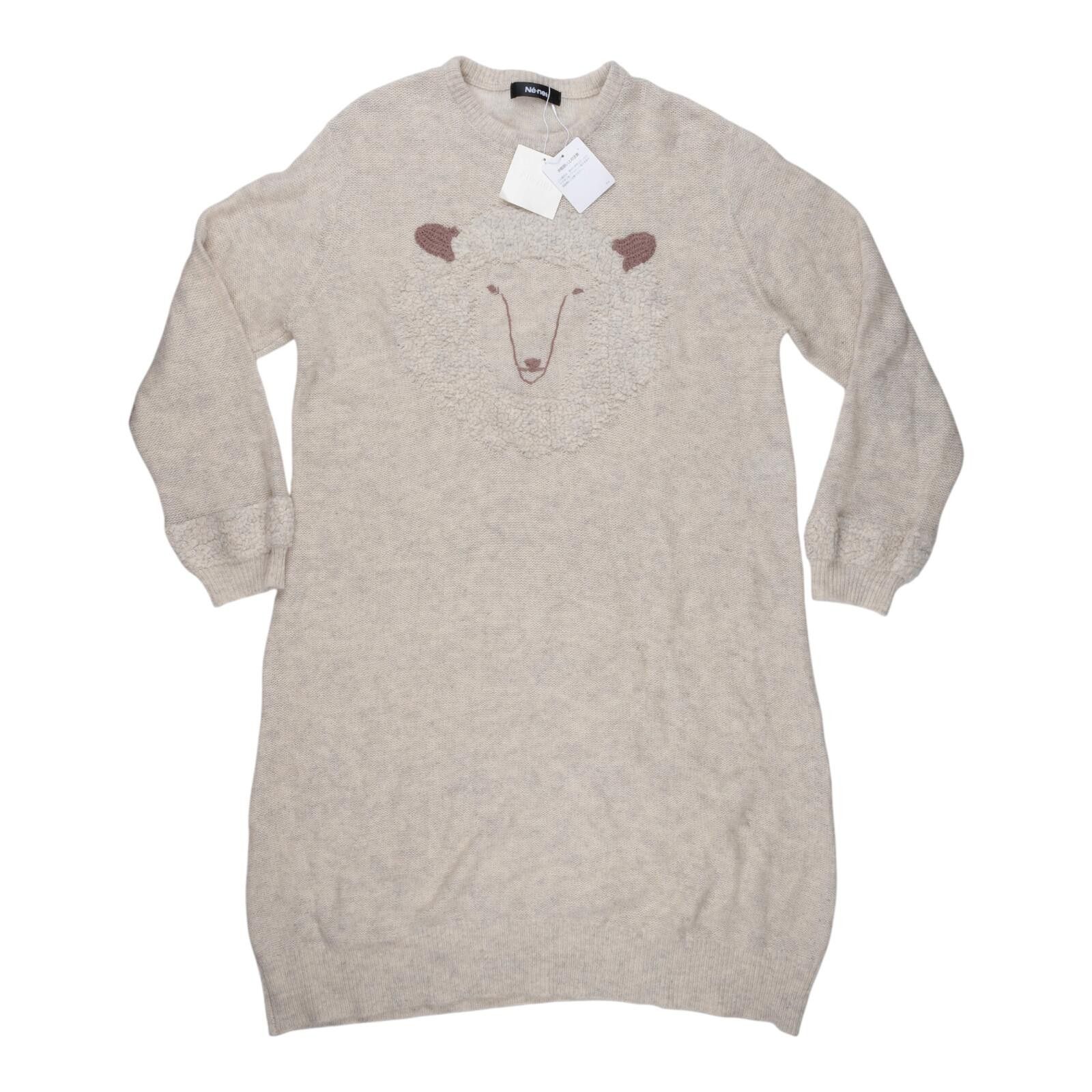 Ne-Net Né-net Sheep Face Appliqué Knit Dress Beige Size ONE SIZE - 1 Preview