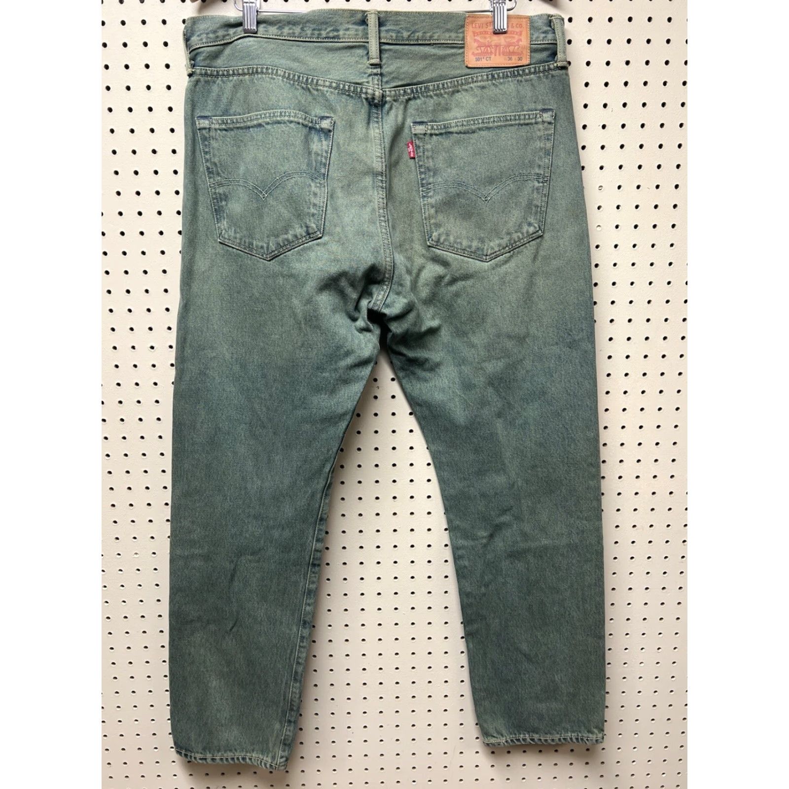 Levi's Levi’s 501 CT Jeans Mens 36 Regular Button Fly Green Denim Pants Tapered Classic Size US 36 / EU 52 - 2 Thumbnail