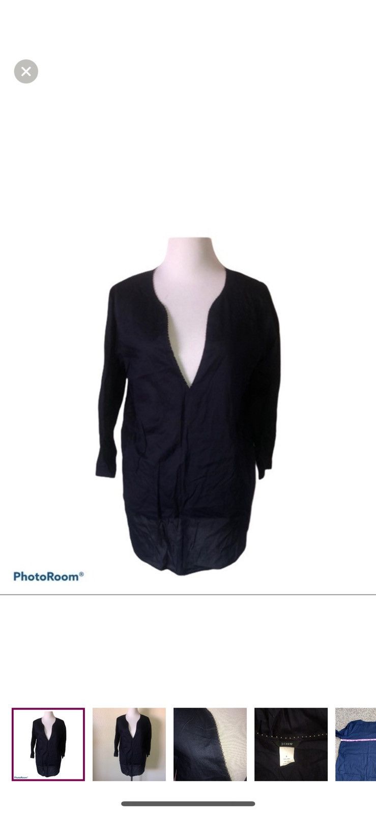 J.Crew J. Crew small navy blue tunic blouse Size S / US 4 / IT 40 - 1 Thumbnail
