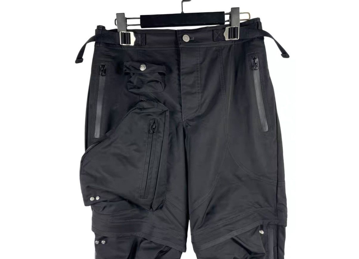 FAR FROM WHAT Far Archive Black Casual Cargo Pants with Leg Zippers J31 Size US 34 / EU 50 - 3 Thumbnail