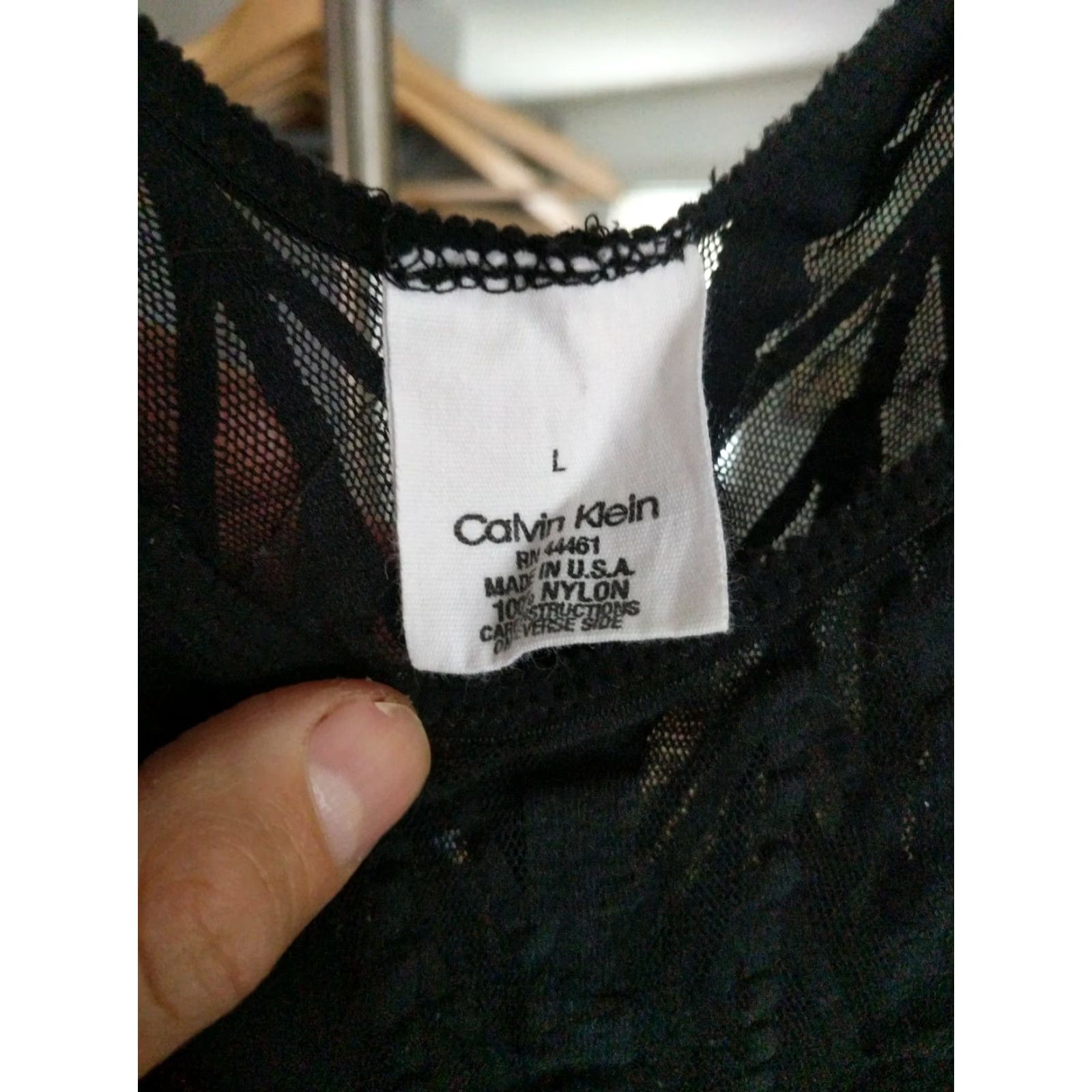 Calvin Klein VINTAGE Calvin Klein Lace Teddy Lingerie Made USA Nylon Black L Size Large Womens USA Lace Intimates One Piece Size ONE SIZE - 2 Thumbnail