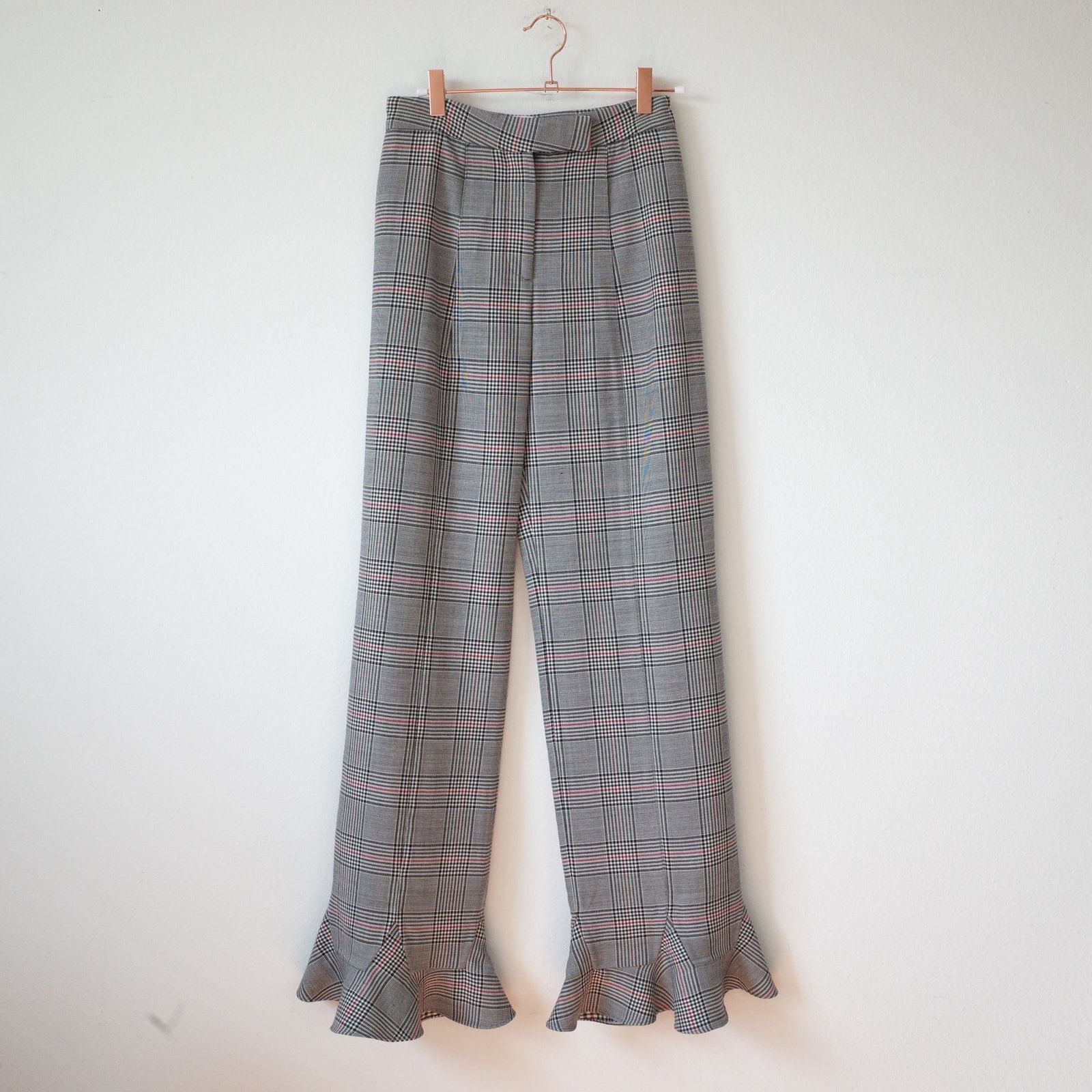 Rosie Assoulin Rosie Assoulin Connor Plaid Pants Ruffle Hem 26" 0 NWT Size 25" / US 0 / IT 36 - 1 Thumbnail
