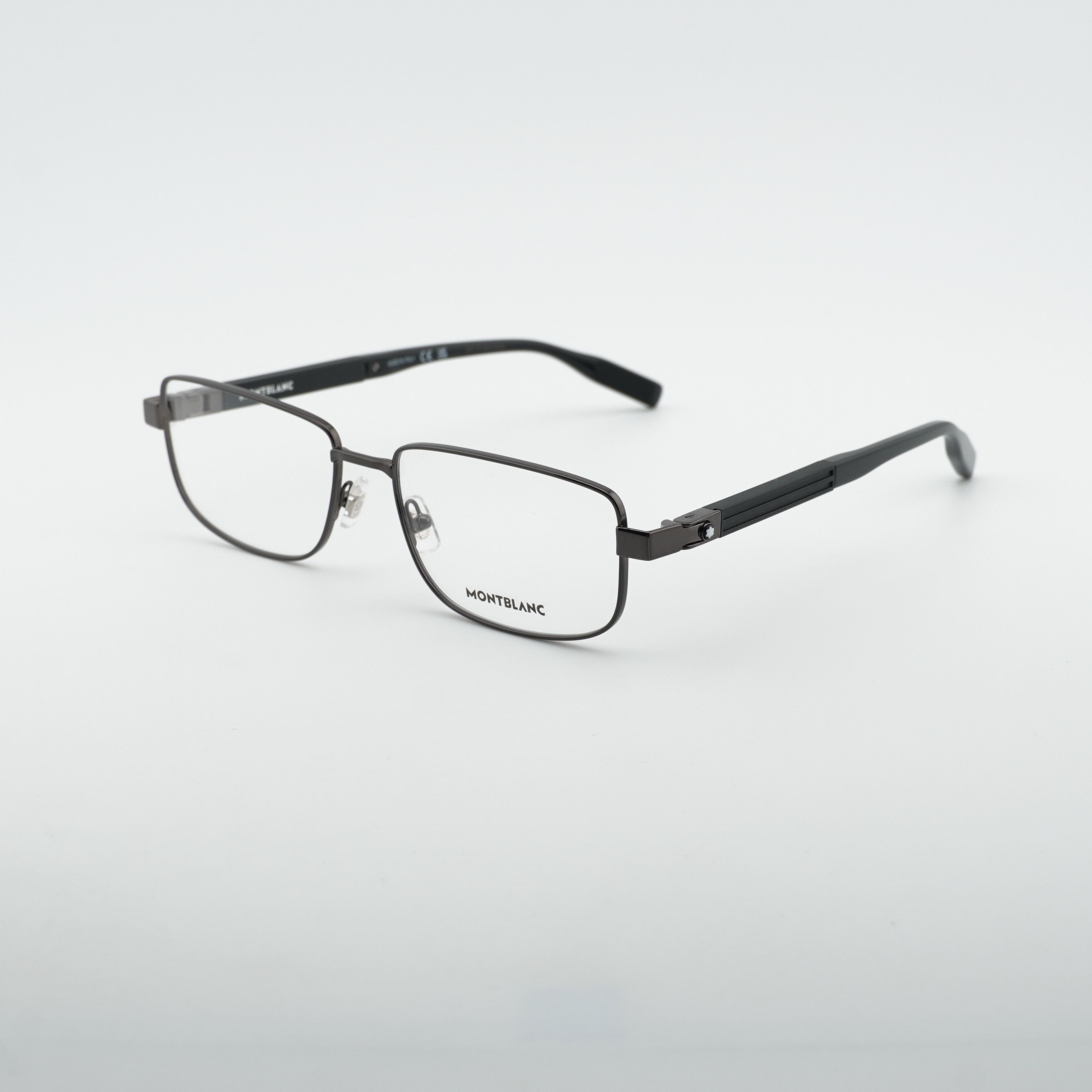 Montblanc Montblanc MB0034O 004 Eyeglasses Ruthenium 58mm Rectangle Size ONE SIZE - 1 Thumbnail