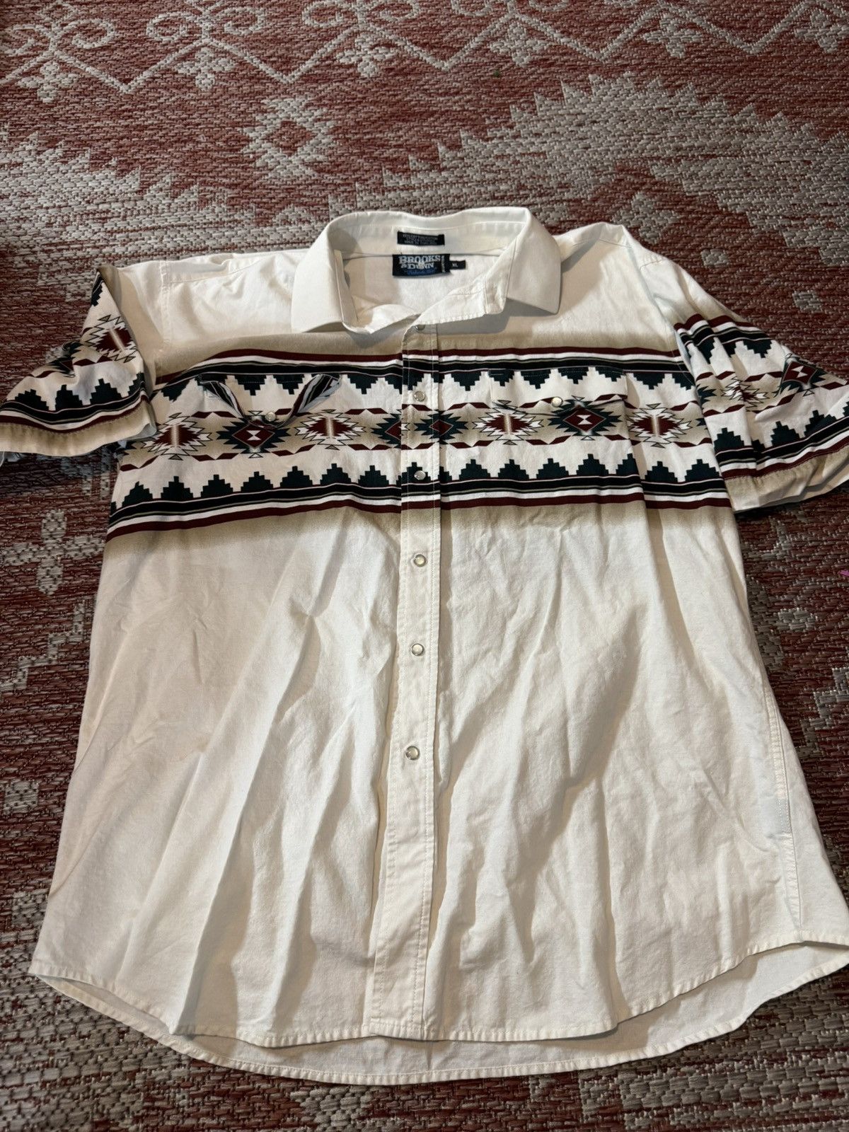 Vintage Brook and Dunn Pearl Snap Button SS Shirt XL Size US XL / EU 56 / 4 - 1 Thumbnail