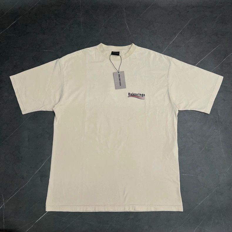 Balenciaga Balenciaga Beige Cola Wave Embroidered Short Sleeve Size US M / EU 48-50 / 2 - 1 Thumbnail