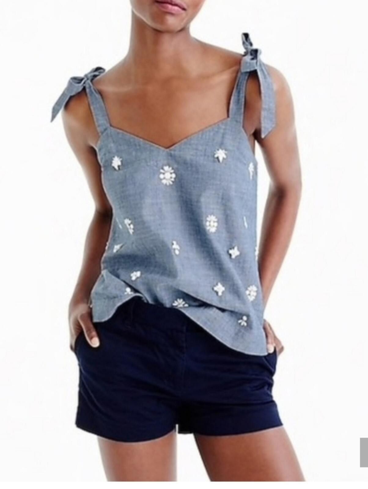 J.Crew J Crew Tie Shoulder Embellished Top Size XS / US 0-2 / IT 36-38 - 1 Thumbnail