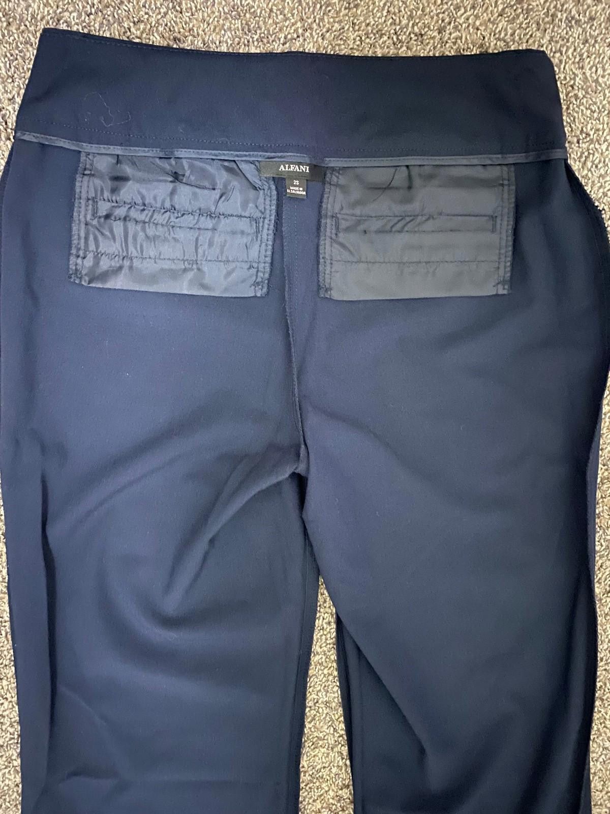 Alfani ALFANI Wide Leg Dress Pant in Navy (SIZE 2S) Size 26" / US 2 / IT 38 - 8 Thumbnail