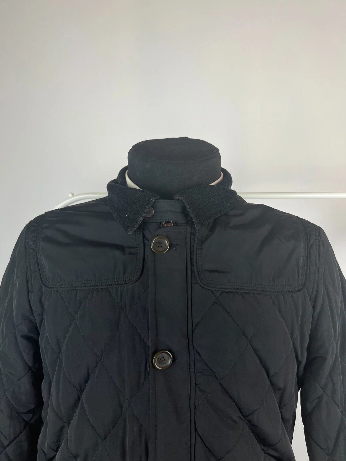 Ted Baker Ted Baker London Men's Black Corduroy Collar Quilted Jacket Size US L / EU 52-54 / 3 - 2 Thumbnail
