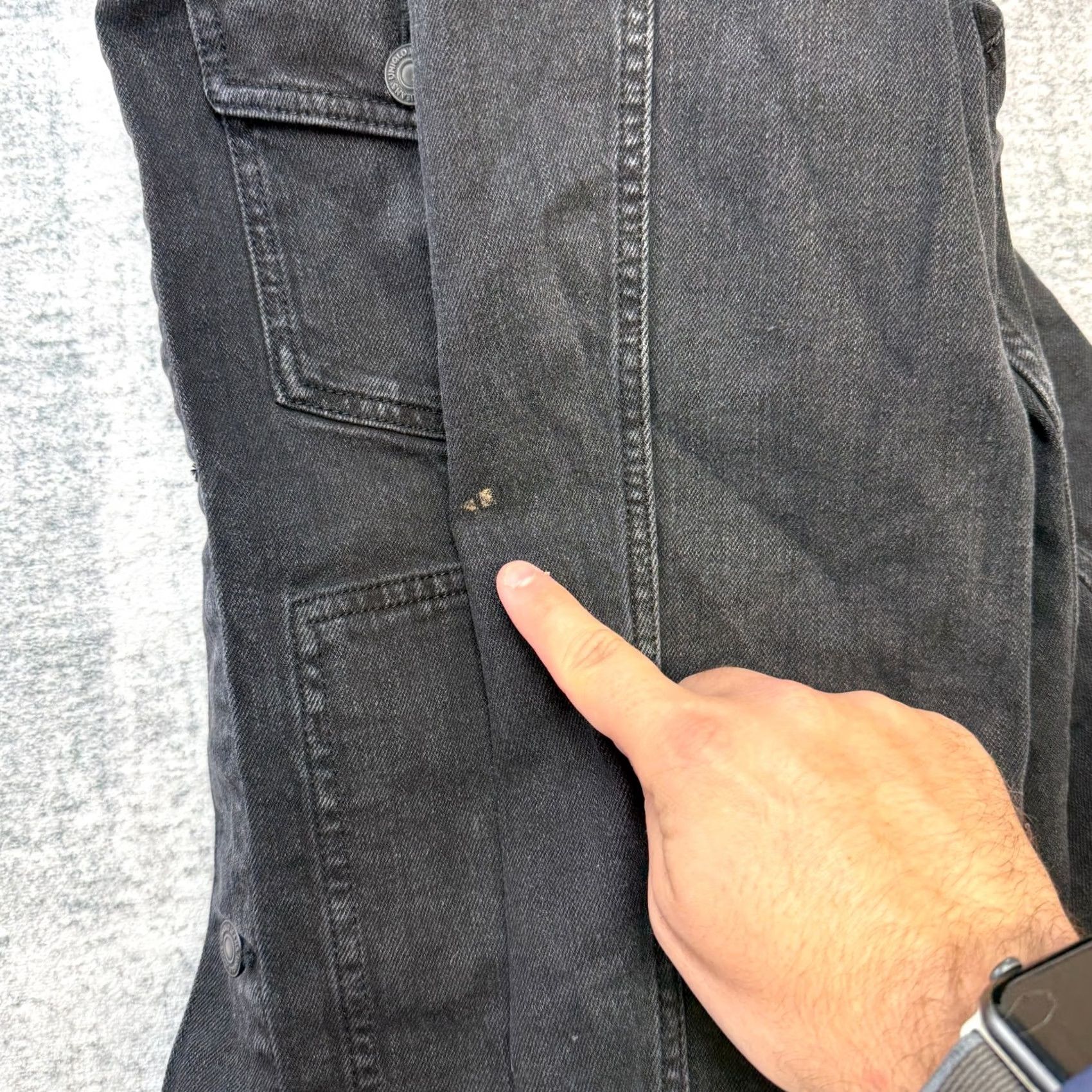 Uniqlo Uniqlo Jacket Mens L Black Denim Trucker Button Front Stretch Pockets Jacket Size US 33 - 5 Thumbnail