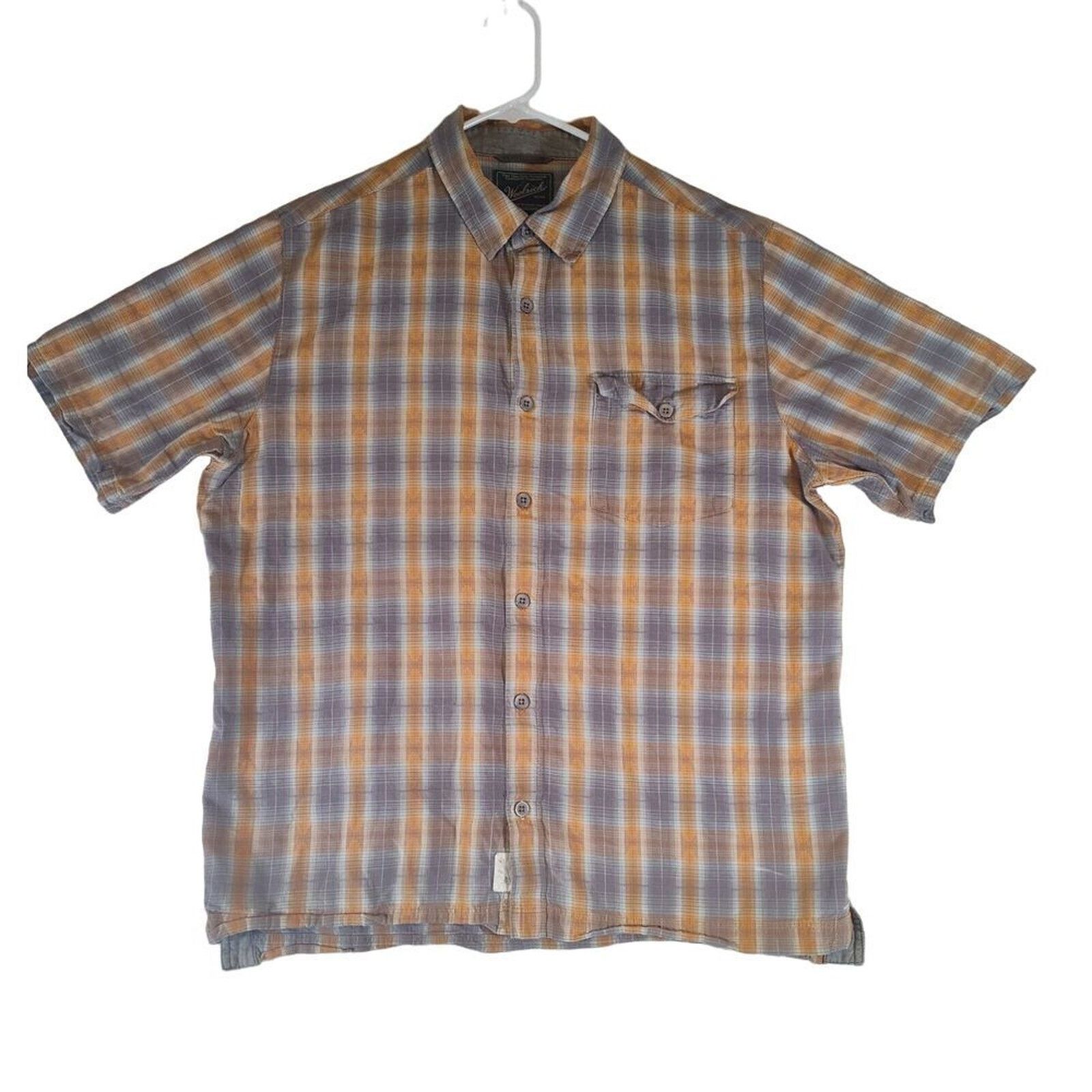 Woolrich Woolen Mills Woolrich Button Up Shirt Plaid Mens Large Orange Gray Cream Size US L / EU 52-54 / 3 - 1 Thumbnail