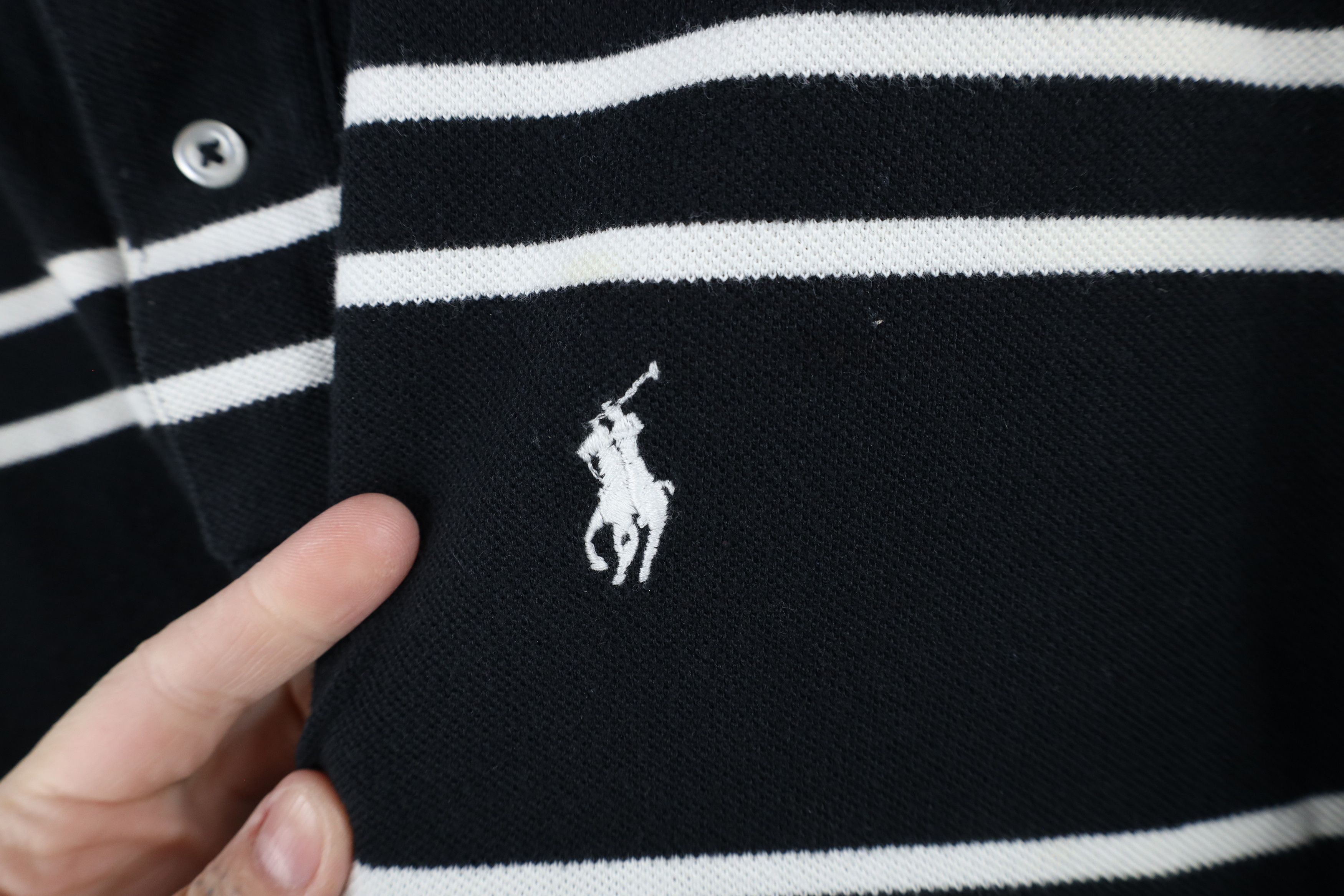 Ralph Lauren × Vintage Vintage 90s Ralph Lauren Short Sleeve Polo Shirt Black Size US XL / EU 56 / 4 - 4 Thumbnail