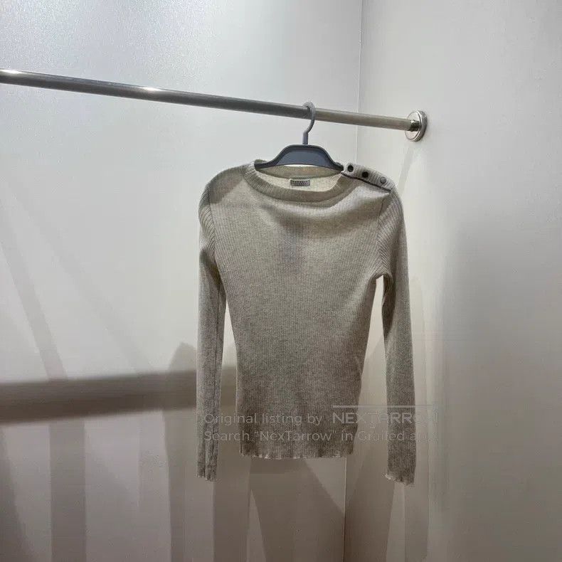 Brunello Cucinelli Brunello Cucinelli Shoulder buttoned beaded cashmere long- Size S / US 4 / IT 40 - 1 Thumbnail