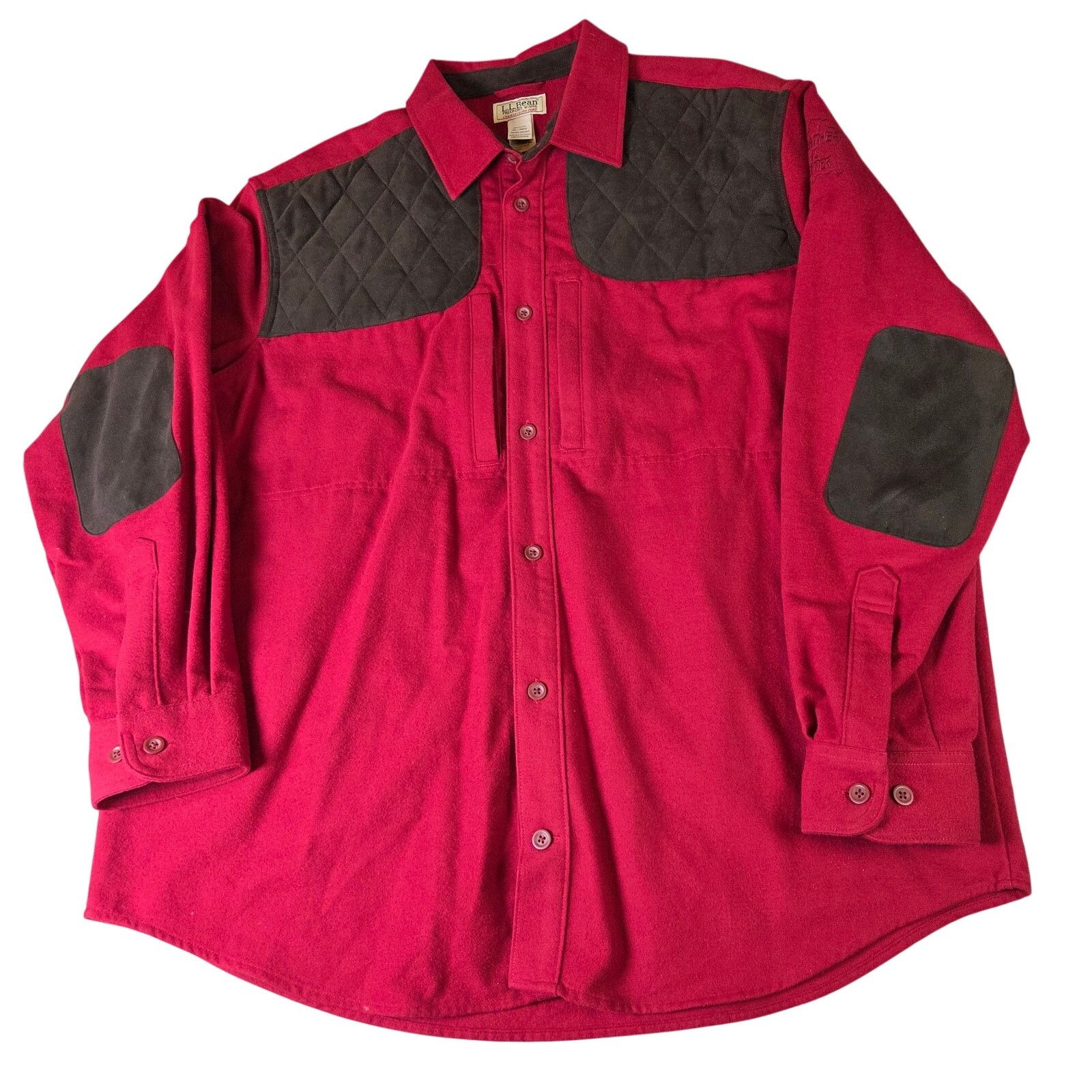 L.L. Bean L.L.Bean Chamois Cloth Shirt XL Quilted Elbow Patch Size US XL / EU 56 / 4 - 1 Thumbnail