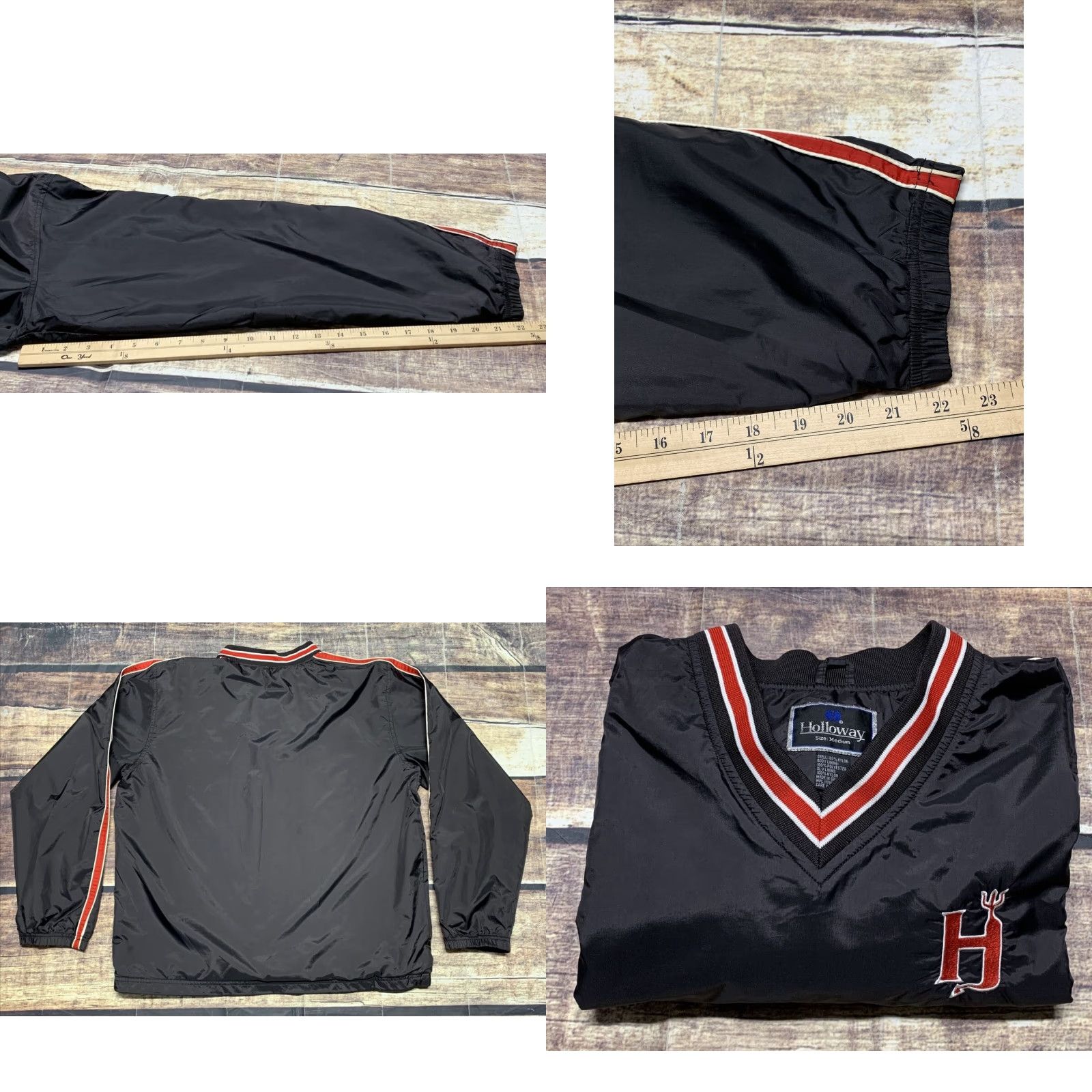 Holloway Holloway Pullover Jacket V-Neck Size Medium Black 2 Pockets Front Logo Jacket/Coat Length Short Mens Size US M / EU 48-50 / 2 - 8 Thumbnail