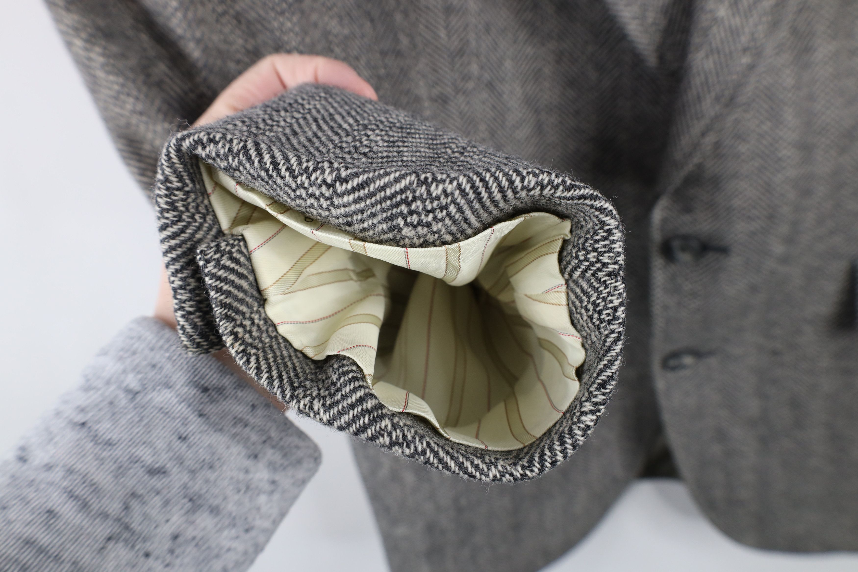 Vintage Vintage 90s Streetwear Wool Tweed Herringbone Blazer Jacket Size US L / EU 52-54 / 3 - 7 Thumbnail