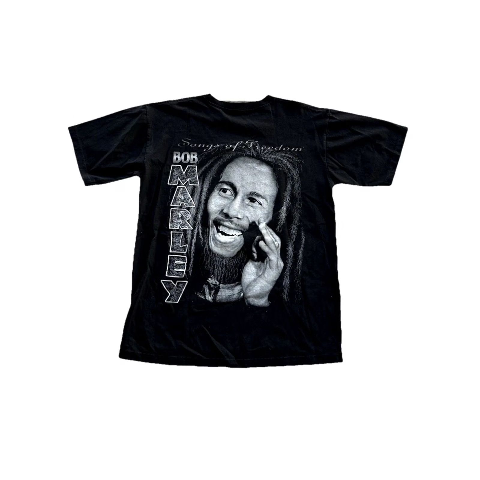 Vintage VINTAGE Bob Marley Songs Of Freedom Reggae Shirt L Black Double Sided Rap Tee 90s NWOT Mens Size US L / EU 52-54 / 3 - 2 Thumbnail