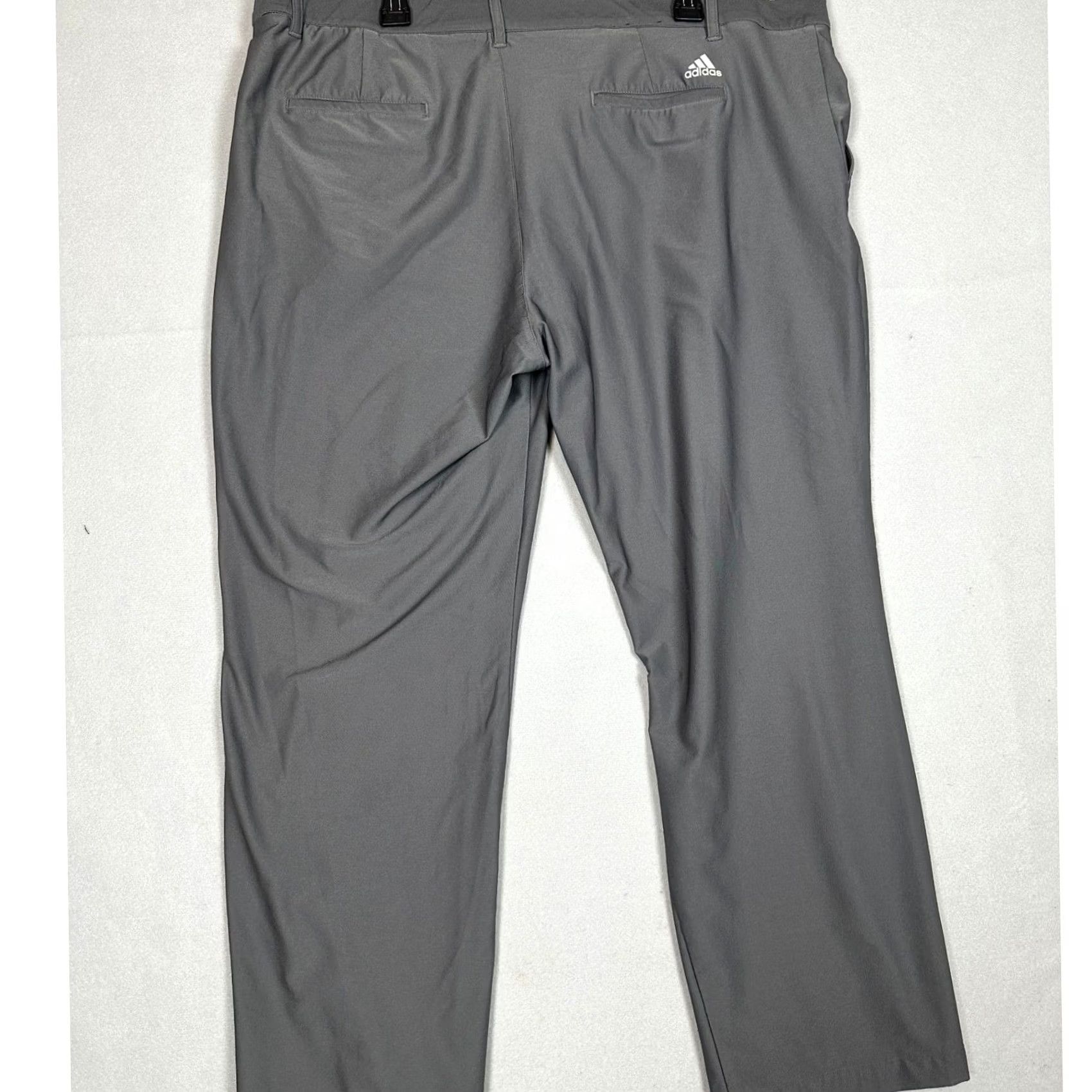 Adidas Adidas Golf Pants Mens 42X30 Grey Chino Performance Stretch Flat Front Straight Size US 42 / EU 58 - 2 Thumbnail