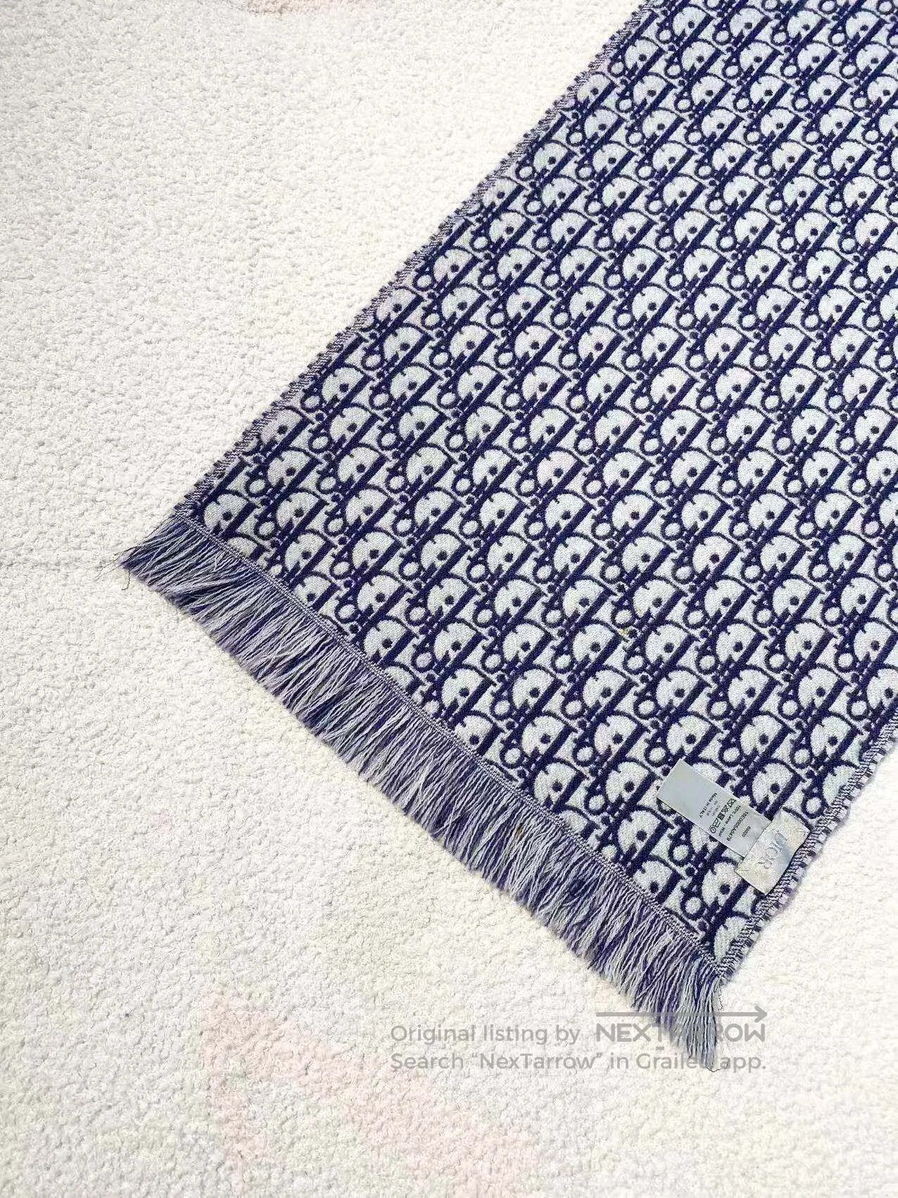 Dior Dior The old flower is full of printed wool fringed scarf| Size ONE SIZE - 4 Thumbnail