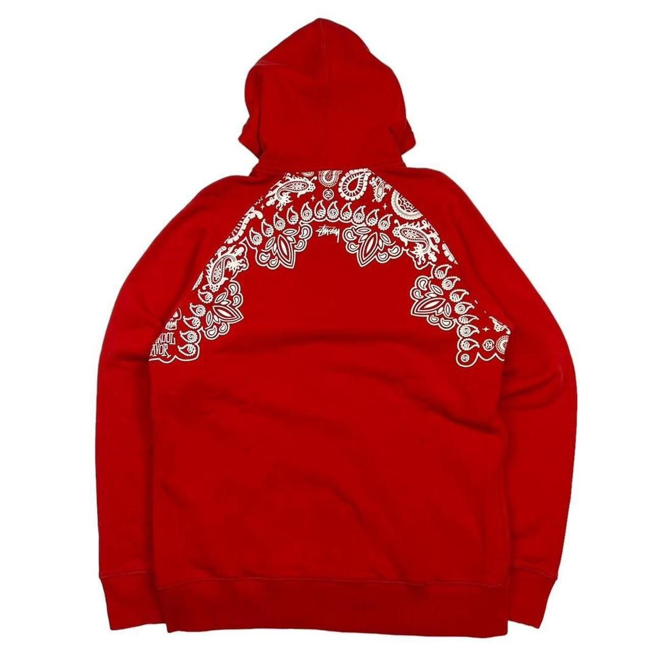 Stussy Vintage 2000s Stussy Paisley Print Zip Up Hoodie Red Medium Size US M / EU 48-50 / 2 - 2 Thumbnail