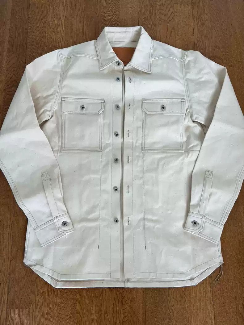 Rick Owens Rick Owens Milky white denim double pocket coat-2505 Size US XL / EU 56 / 4 - 1 Thumbnail