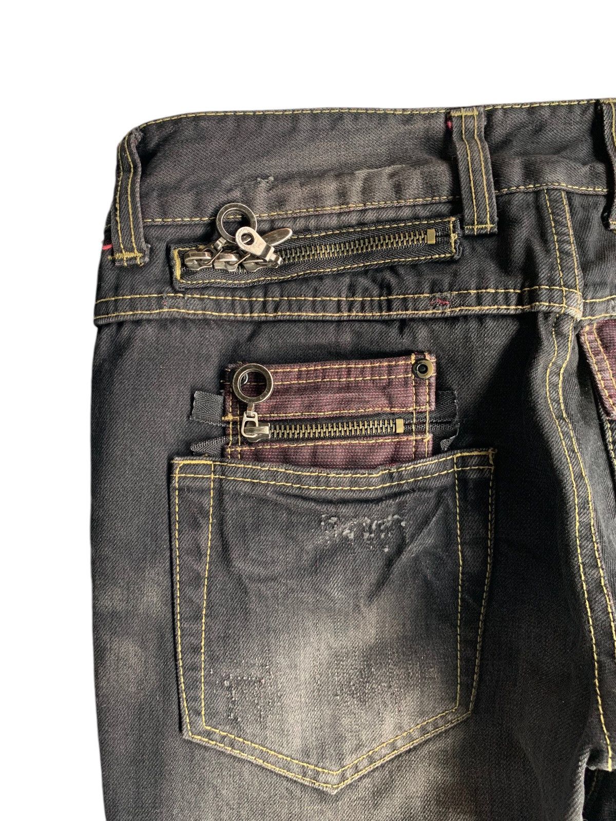 semanticdesign FLARE💥 SEMANTIC DESIGN PUNK STYLE MUDMAX DISTRESSED DENIM🎌☠️ Size US 31 - 13 Thumbnail
