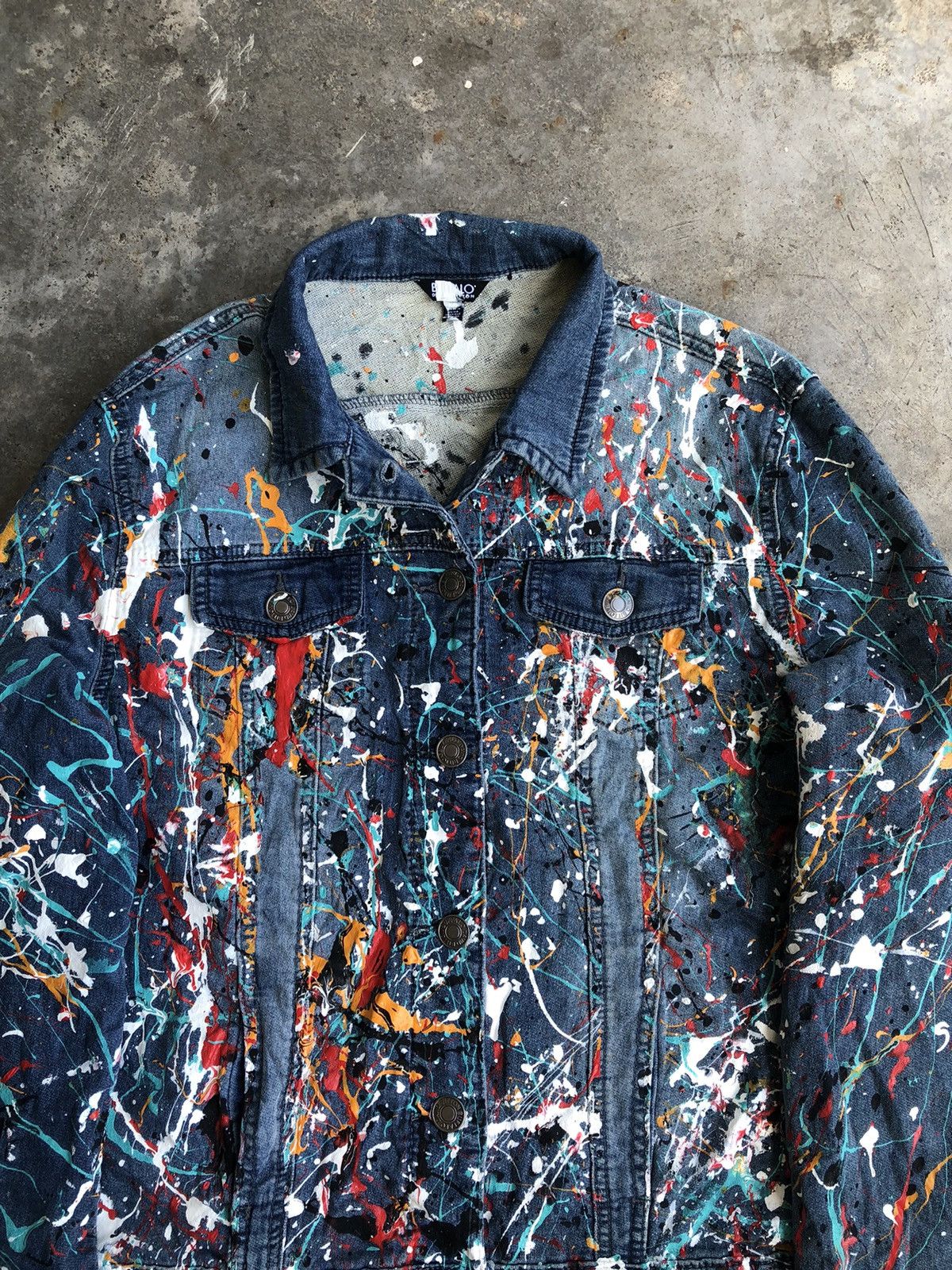 Buffalo David Bitton 💥RARE💥Vintage Buffalo David Bitton Paint Splash Denim Jacket Size US M / EU 48-50 / 2 - 3 Thumbnail