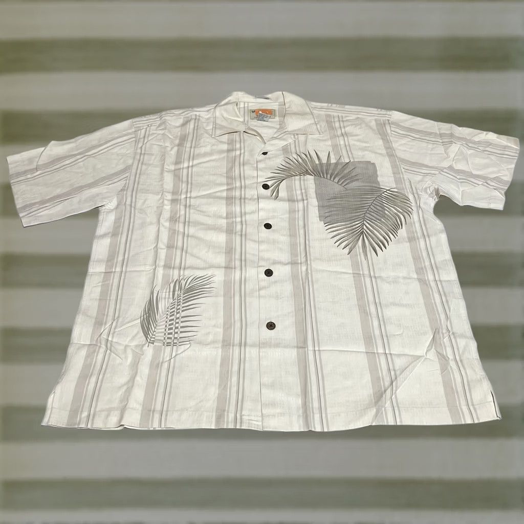 Vintage Bamboo Cay Mens Shirt Large Beige Floral Hawaiian Aloha Camp Shirt Casual Short Sleeve Button-Up Cotton Silk Embroidered Tropical 70s? Size US L / EU 52-54 / 3 - 1 Thumbnail