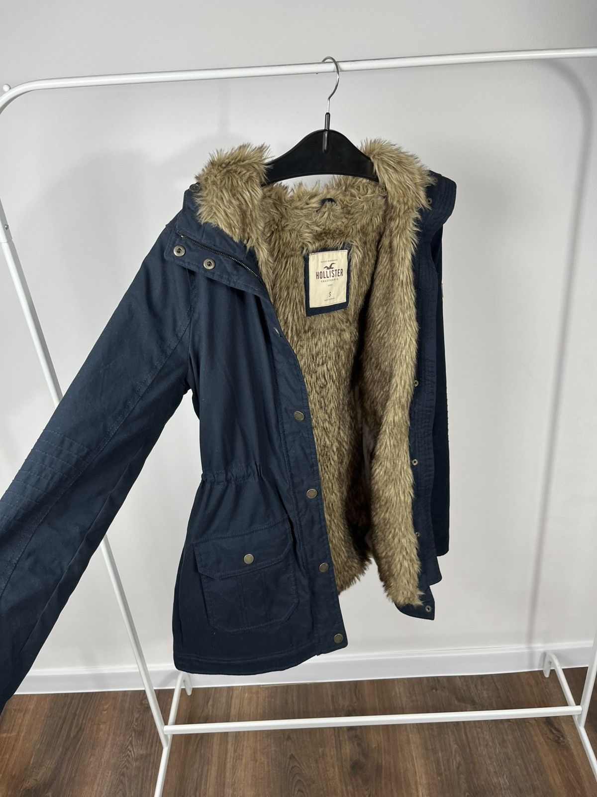 Hollister Hollister Faux Fur Lined Parka Jacket Navy Blue Size S Size S / US 4 / IT 40 - 12 Thumbnail