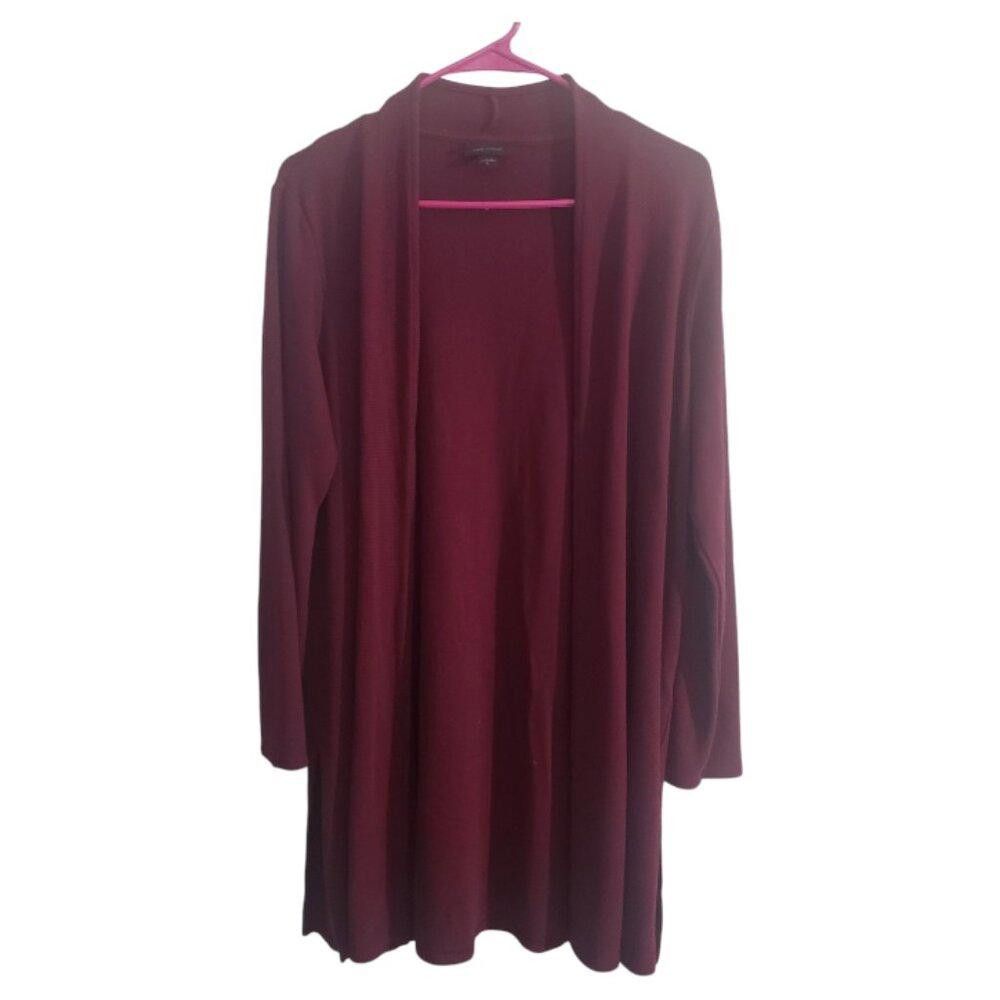 Designer CT1893 J. Jill Burgundy Long Sleeve Open Cardigan M Size M / US 6-8 / IT 42-44 - 1 Thumbnail