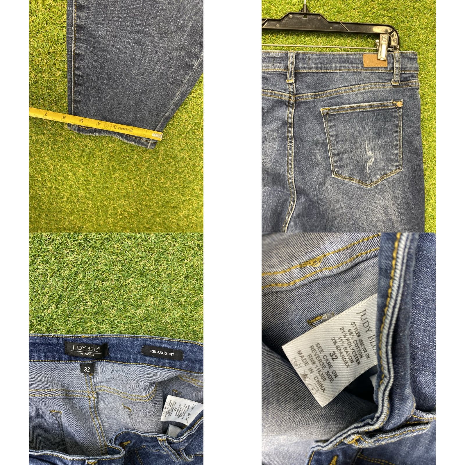 Vintage Judy Blue Jeans Womens 32 x 25 Relaxed Fit Mid Rise Stretch Whiskered JB82102 DK Jeans Size 24" / US 00 / IT 34 - 8 Thumbnail