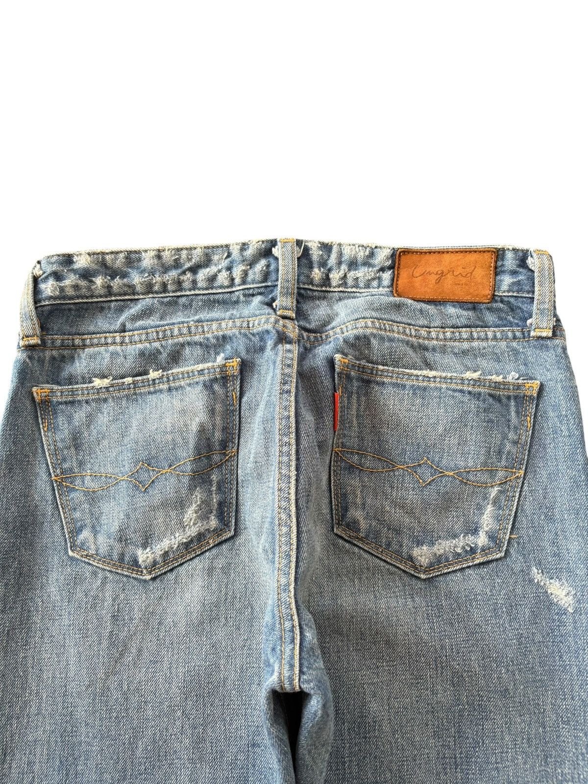 Japanese Brand Vintage Japanese Ungrid Faded Wash Distress Selvedge Jeans Size 28" / US 6 / IT 42 - 4 Thumbnail
