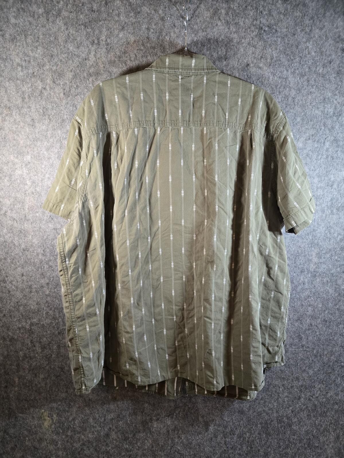 Other Olive 100% Cotton 2XL Stripe Button Down Shirt Boho Size US XXL / EU 58 / 5 - 9 Thumbnail
