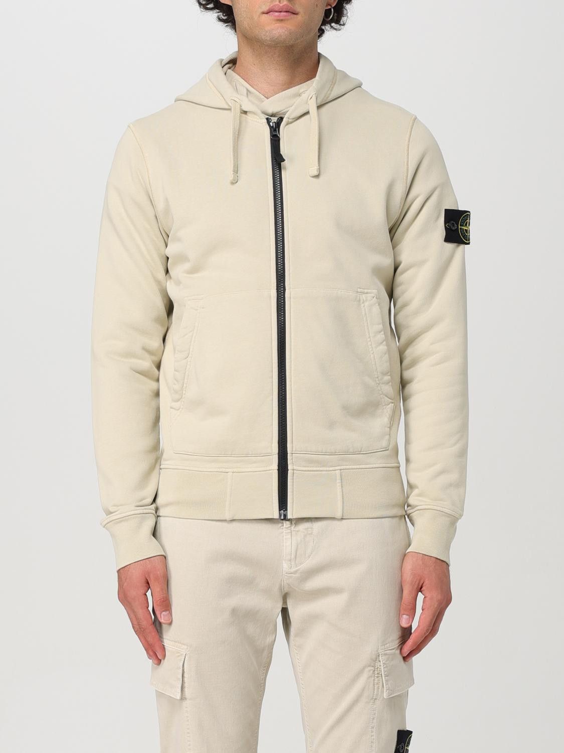 Stone island cream hoodie clearance