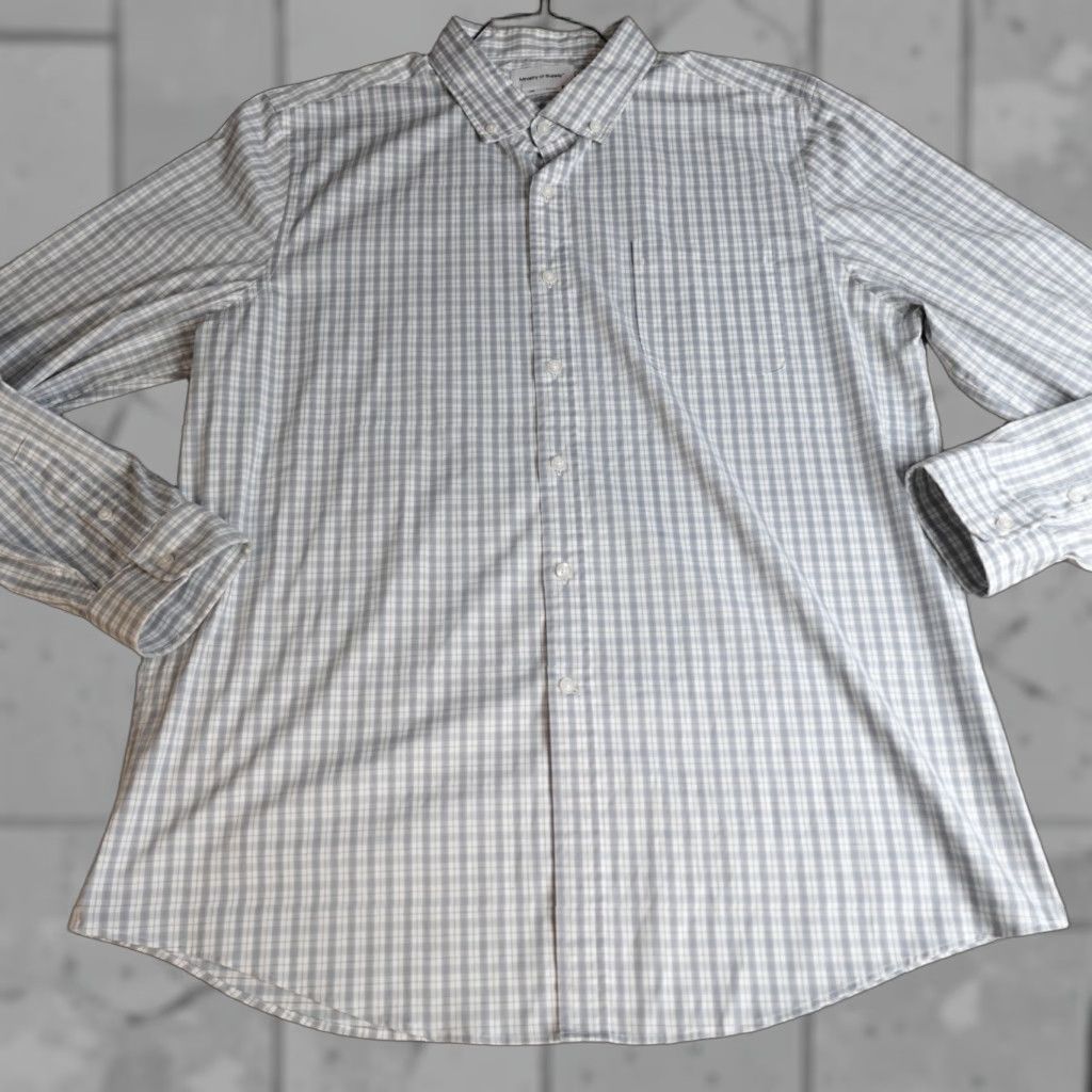 Vintage Ministry of Supply Shirt 2XL Gray White Plaid Performance Shirt (2XL) Men Casual Button-Up Shirt Men Gray Plaid Pattern Long Sleeve Button-Up Shirt Size US XXL / EU 58 / 5 - 1 Thumbnail