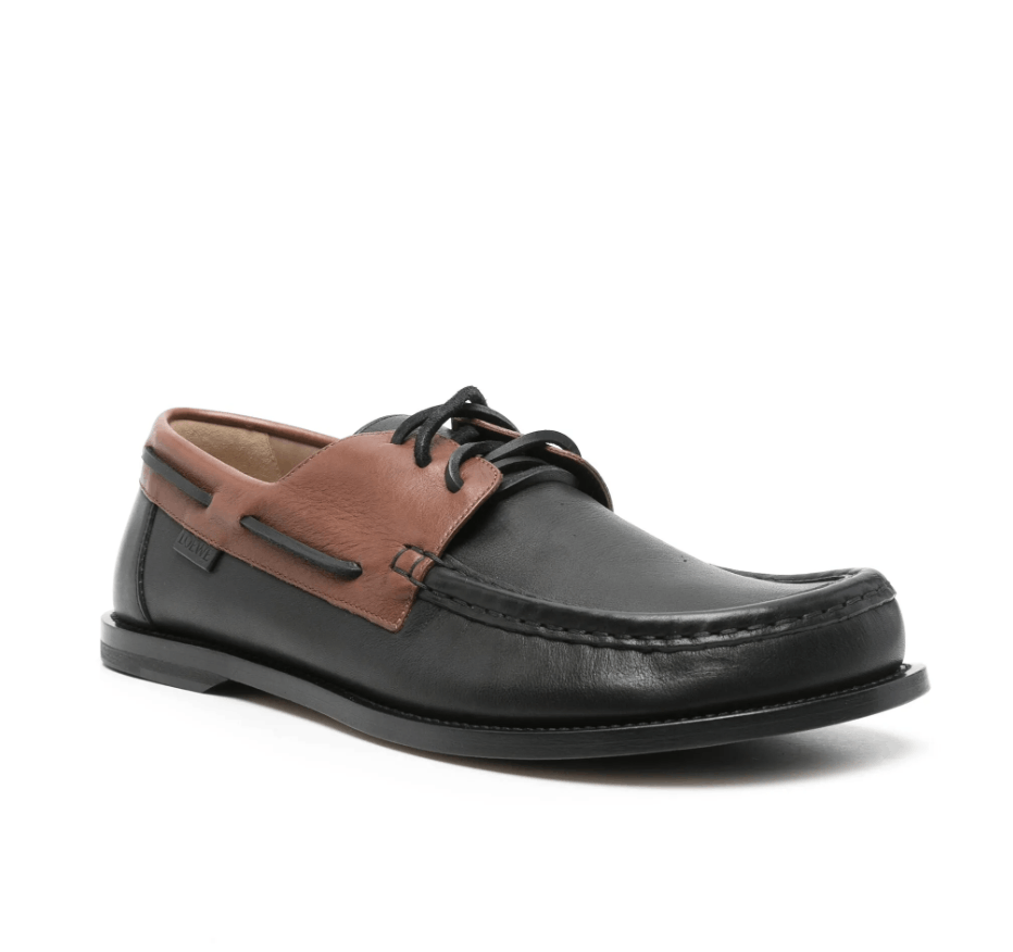Loewe Loewe Campo Boat Shoe Carame and Black Leather Size US 12 / EU 45 - 4 Thumbnail