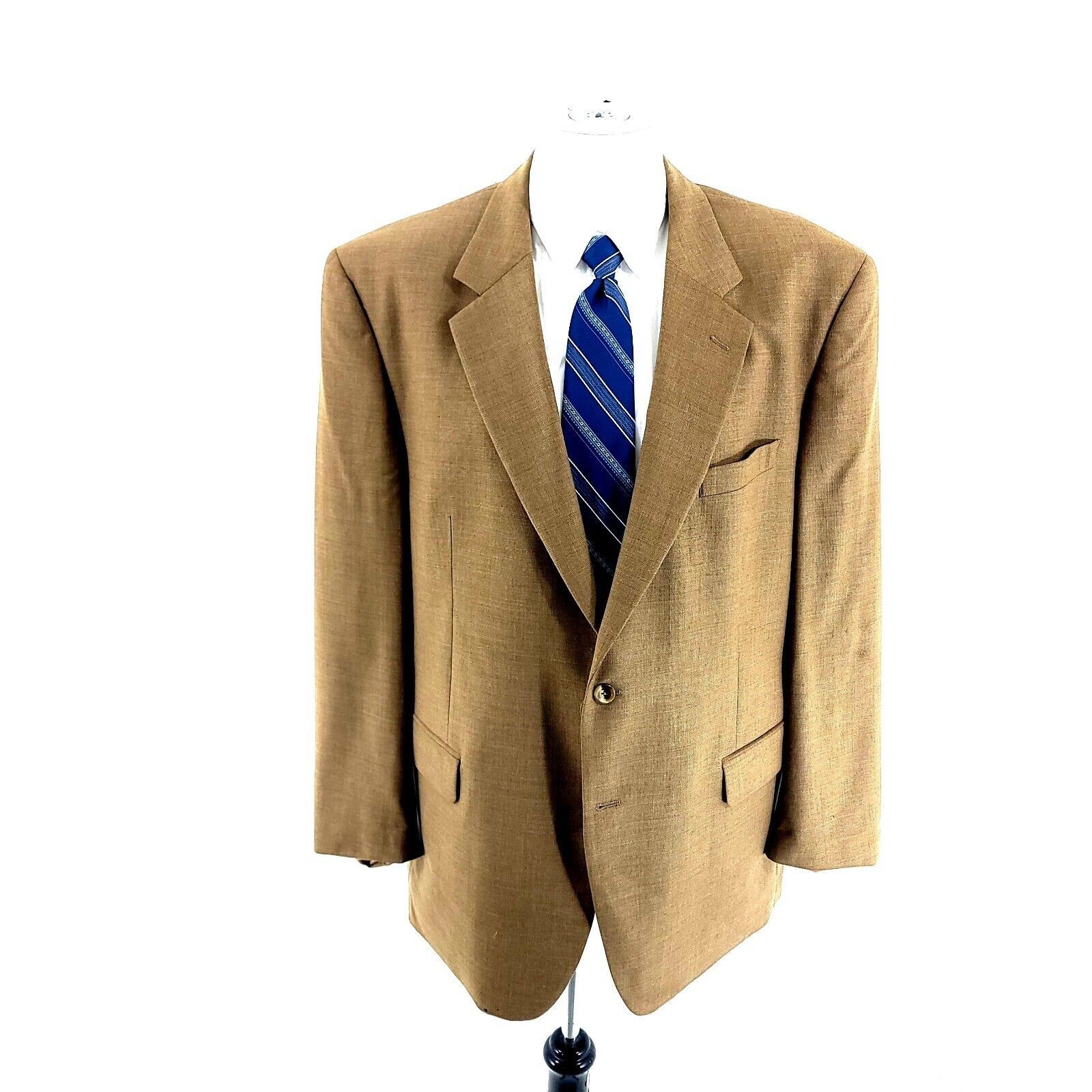 Jos. A. Bank DAMAGED Jos A Bank Wool 2 Button Blazer 46L Light Brown Bask Size 46L - 3 Thumbnail