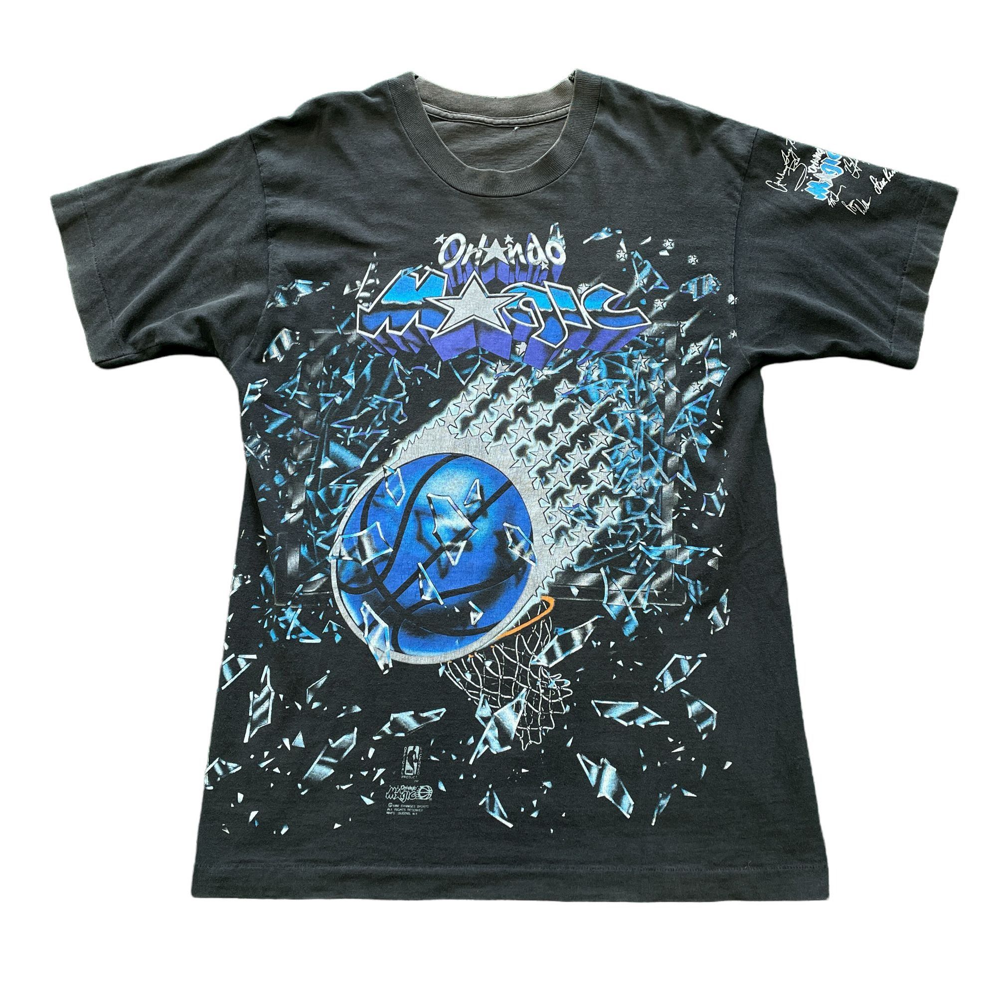 Vintage Orlando Magic Shattered Backboard Large Print Faded Black T- Size US L / EU 52-54 / 3 - 1 Thumbnail