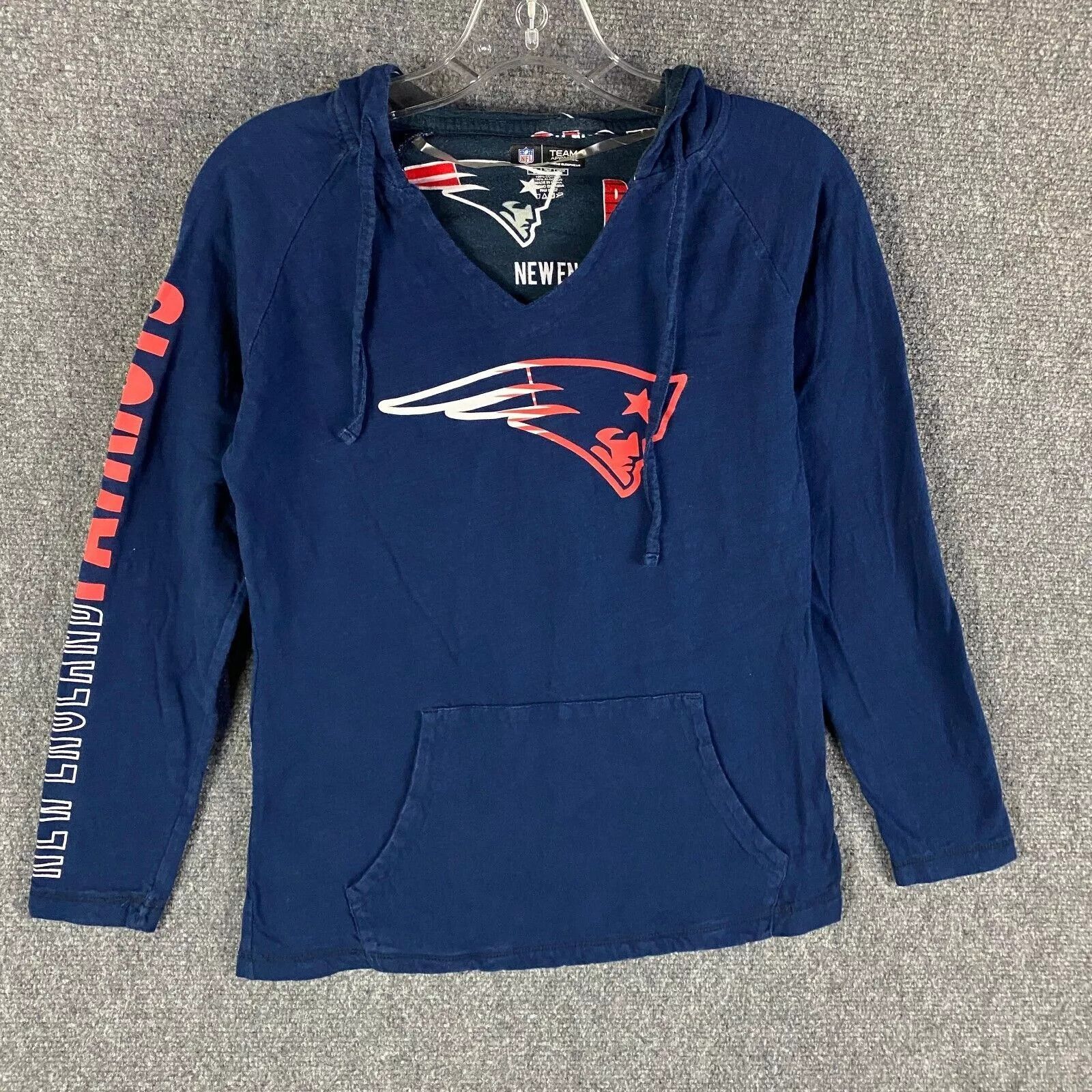 NFL New England Patriots Hoodie Top Women's Small Hooded Cotton Size S / US 4 / IT 40 - 1 Thumbnail