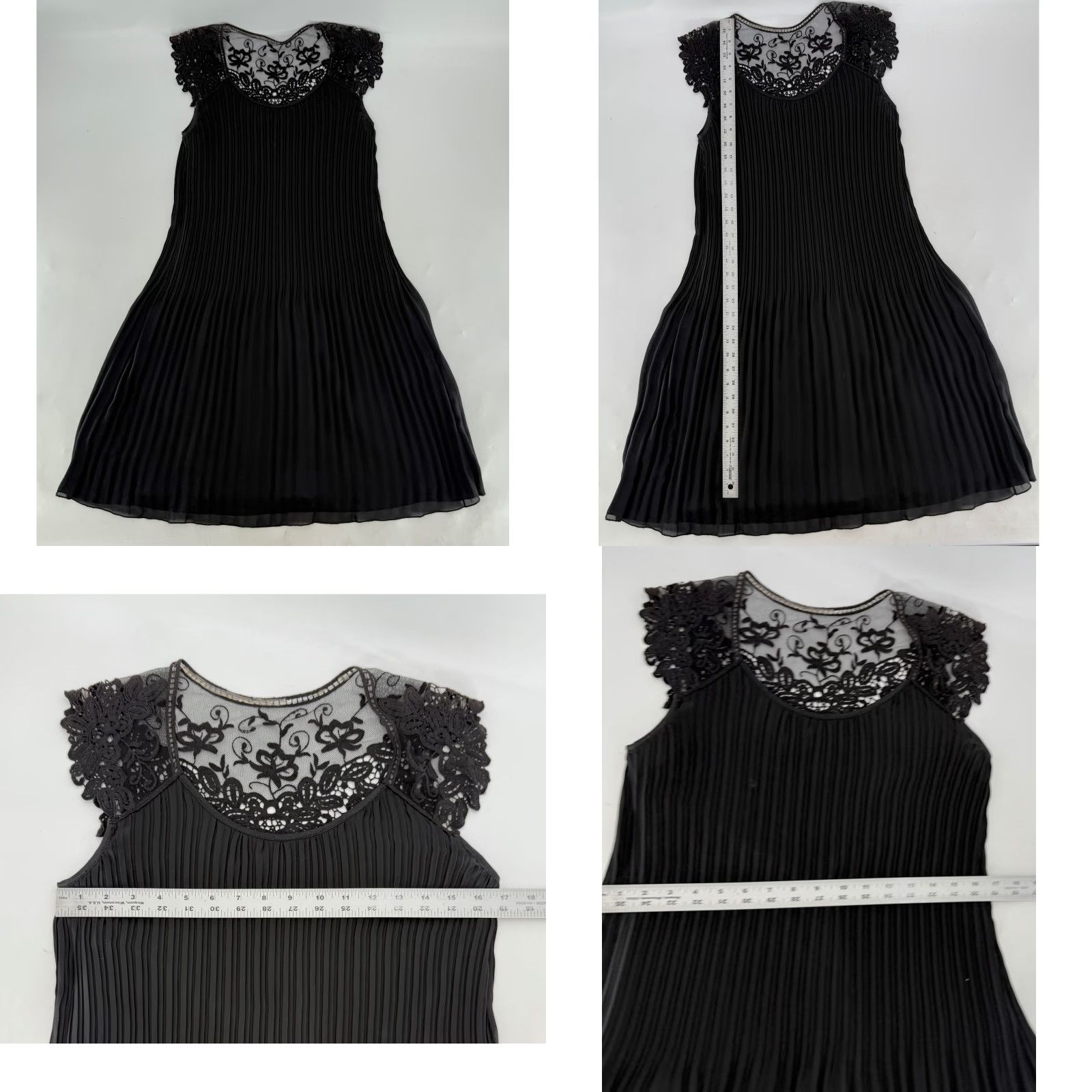Vintage VINTAGE Robbie Bee Black Pleated Dress Lace Detail Cocktail Party Event Sz 6 Classic Size M / US 6-8 / IT 42-44 - 8 Thumbnail