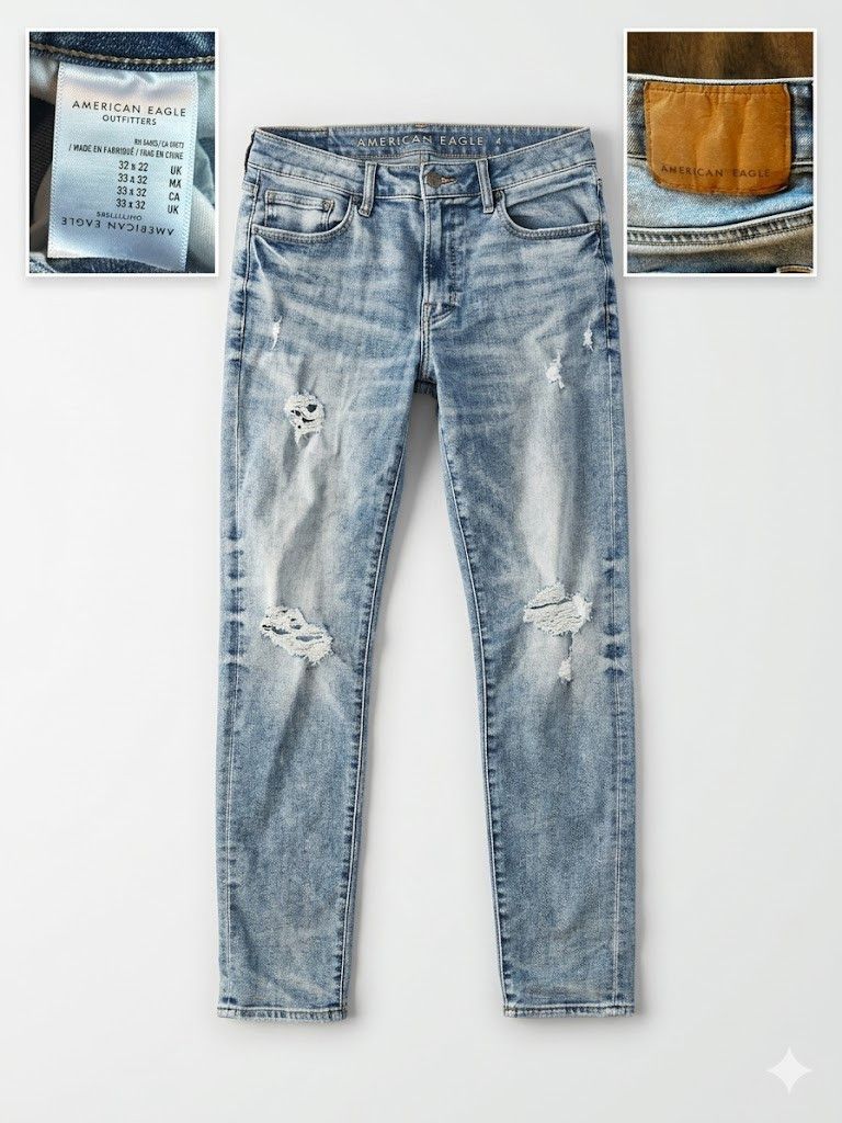 American Eagle Outfitters American Eagle Distressed Blue Jeans Size US 33 - 1 Thumbnail