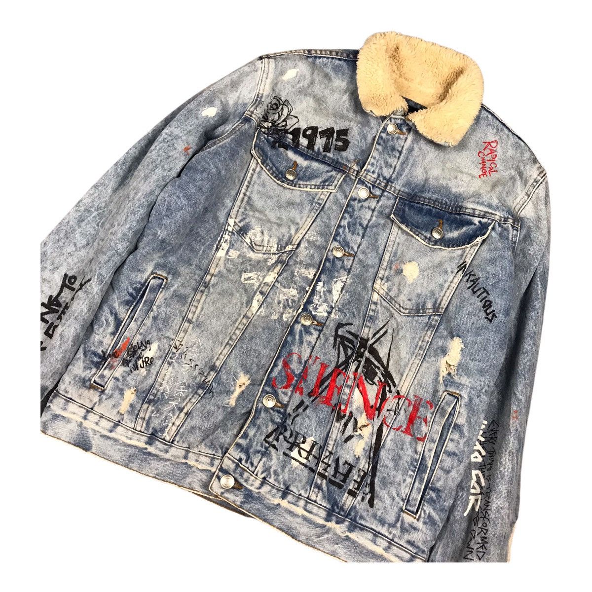 Japanese Brand × Zara ZARA DISTRESSED PUNK BUTTON JACKET Size US L / EU 52-54 / 3 - 1 Thumbnail
