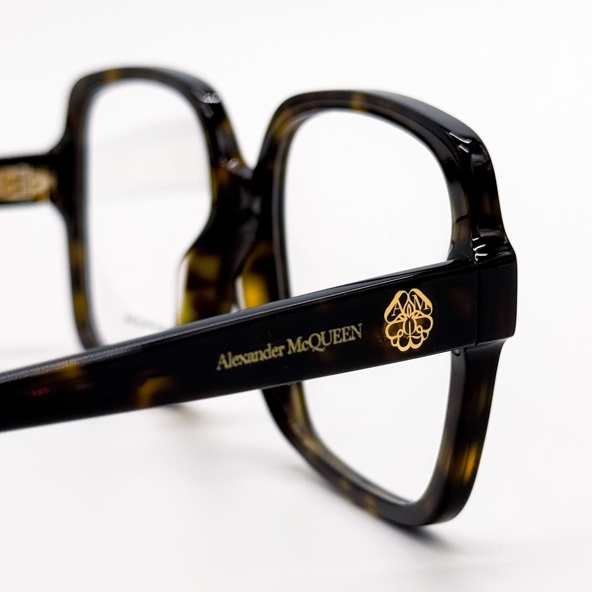 Alexander McQueen NEW ALEXANDER MCQUEEN EYEGLASSES AM0286O 002 SQUARE HAVANA W Size ONE SIZE - 5 Thumbnail