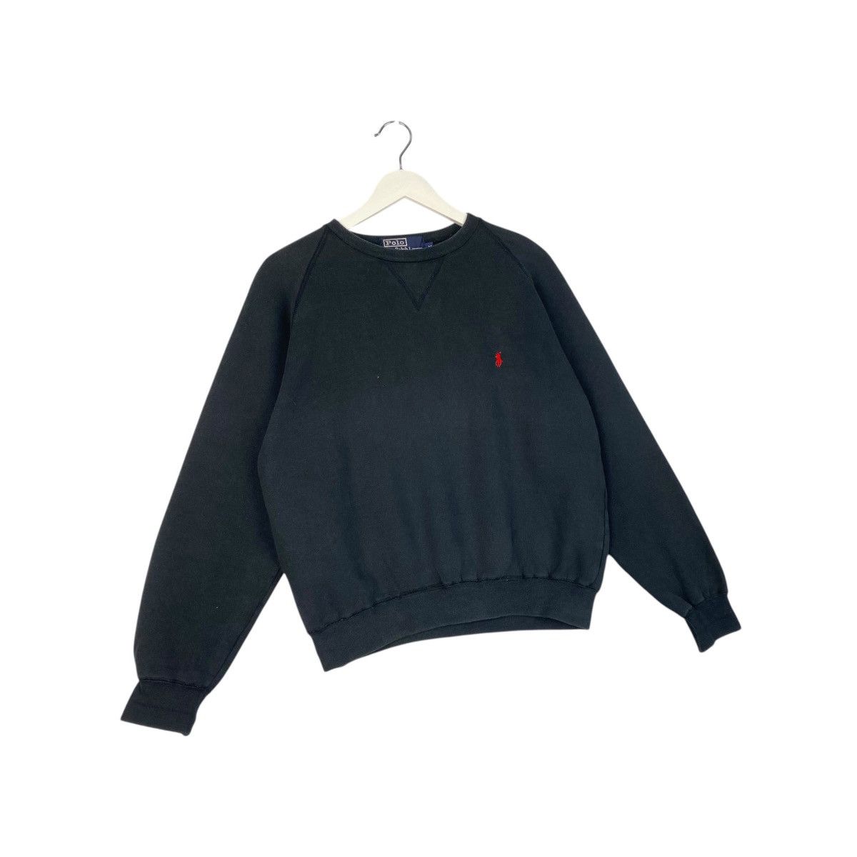 Polo Ralph Lauren × Vintage Vintage Polo Sweatshirt Black Pullover Jumper Size M Size US M / EU 48-50 / 2 - 3 Thumbnail