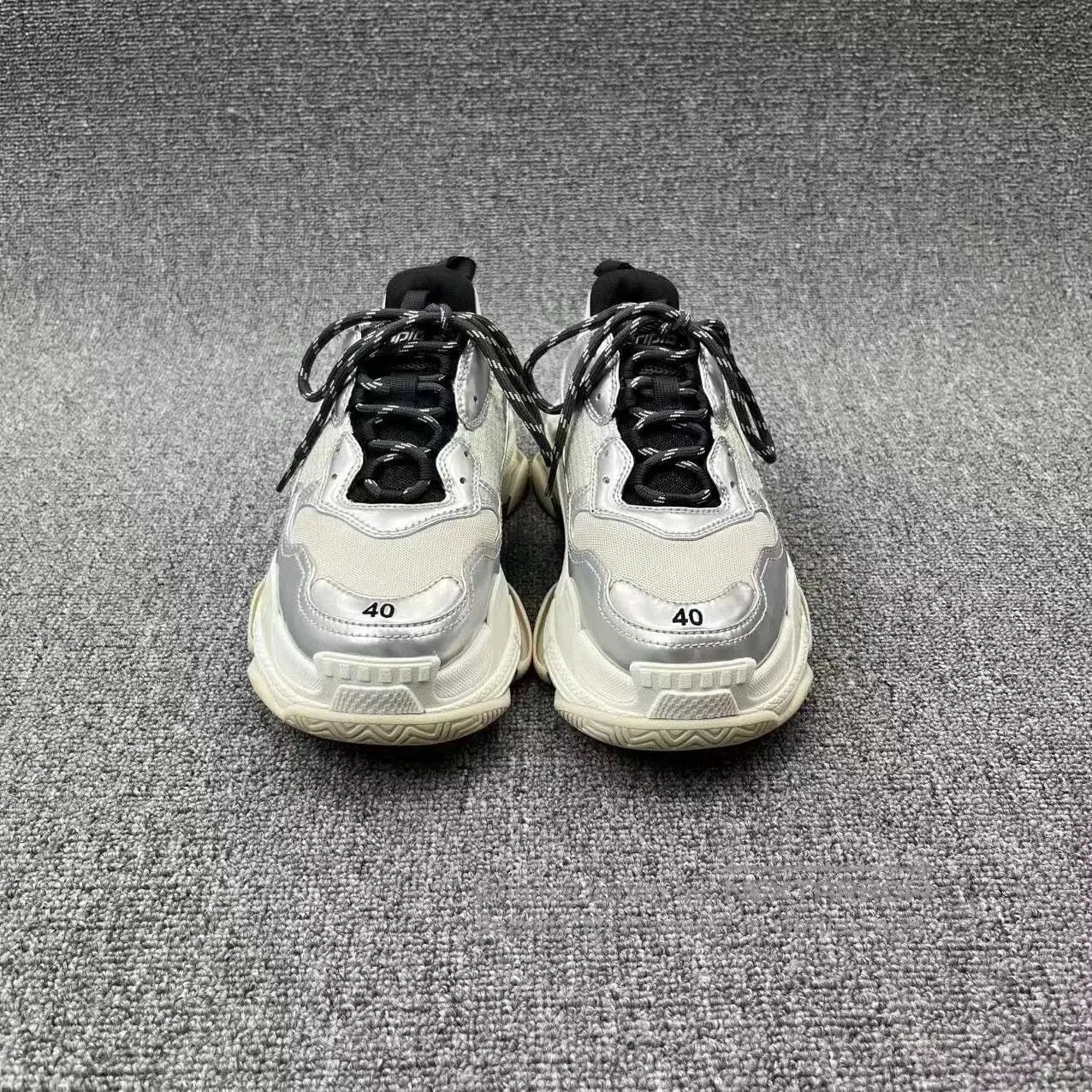 Balenciaga Balenciaga Triple S Silver Mirror Dad Sneakers. Size US 7.5 / EU 40-41 - 2 Thumbnail