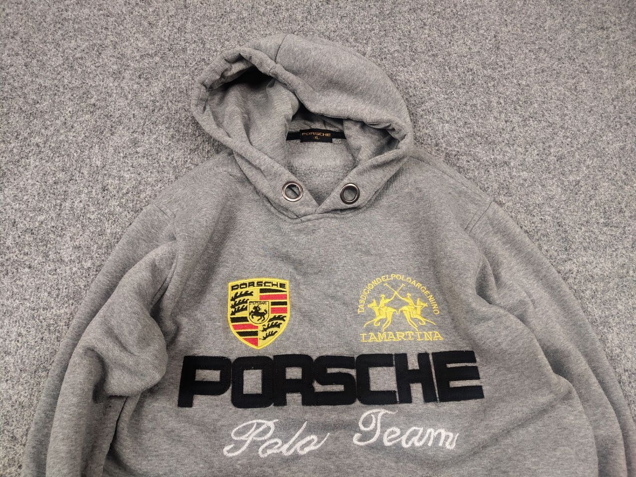 Vintage Vintage Porsche Polo Team La martina Logo Gray Hoodie Y2K Size US L / EU 52-54 / 3 - 5 Thumbnail