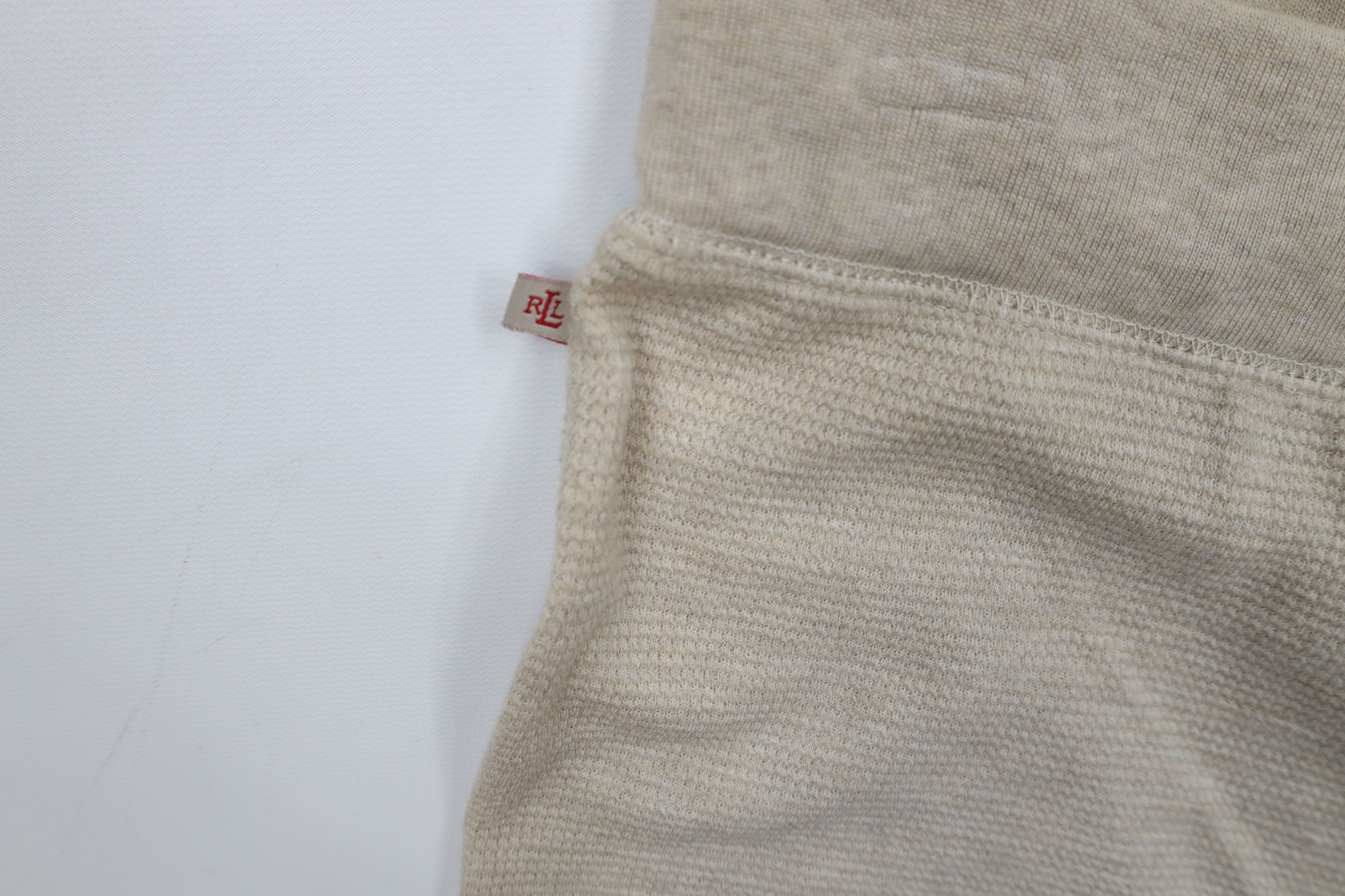 Ralph Lauren × Vintage Vintage 90s Ralph Lauren Waffle Knit Wide Leg Pants Beige Size 34" / US 12 / IT 48 - 8 Thumbnail
