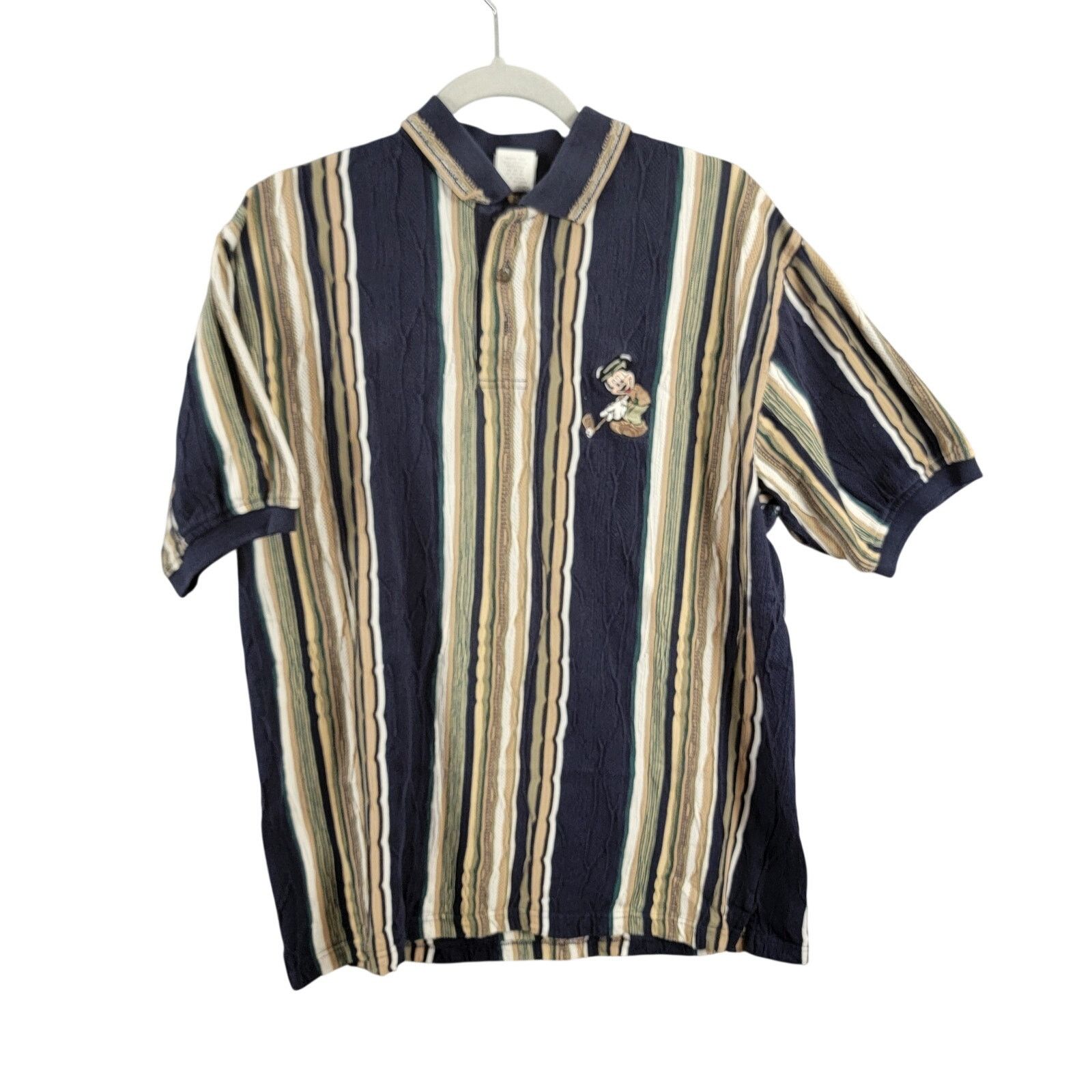 Disney Vintage Disney Mickey Mouse Golf Polo Shirt Mens Lg Striped Size US L / EU 52-54 / 3 - 1 Thumbnail