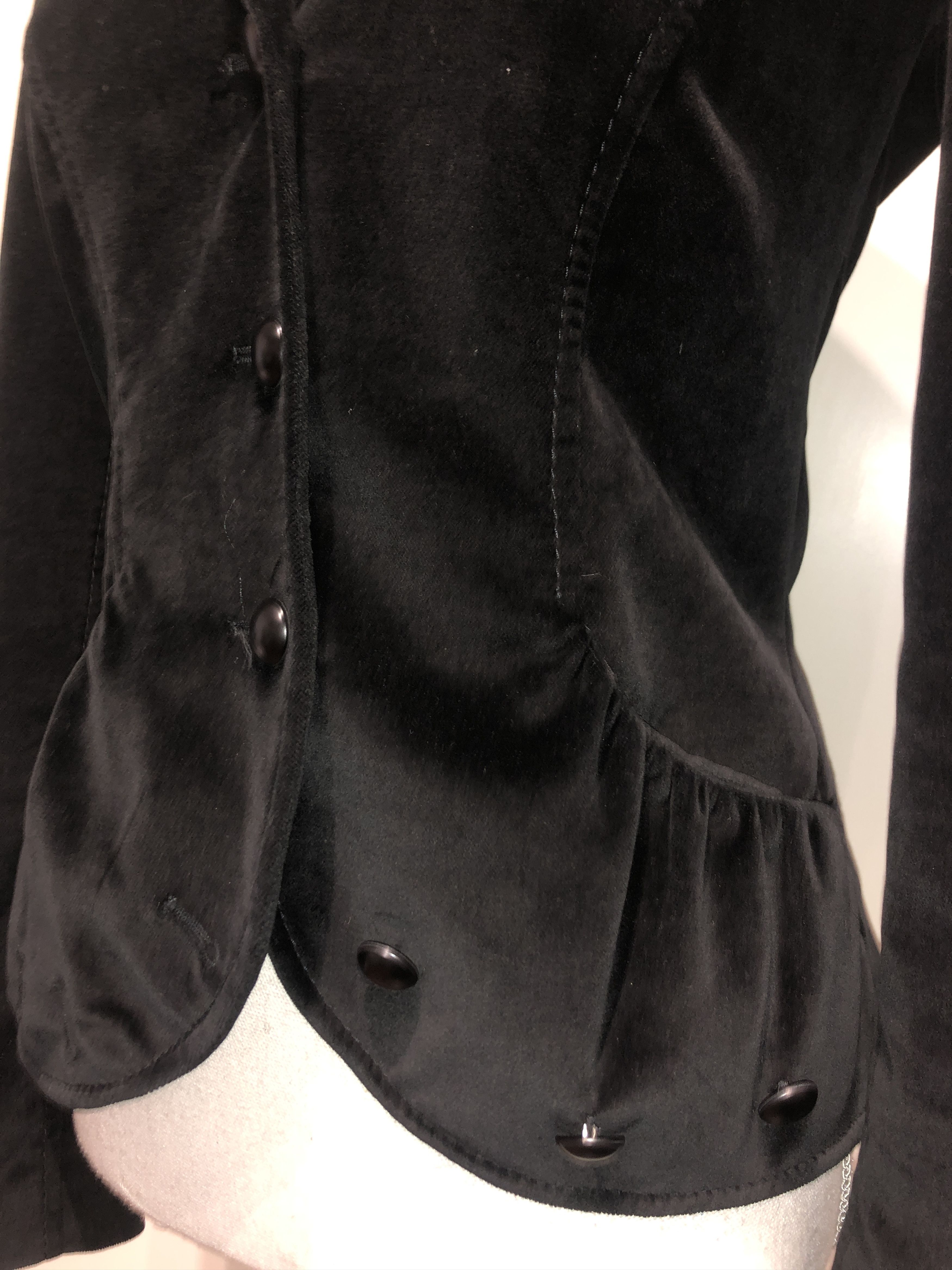 Alexander McQueen Black Velvet Embellished Jacket Size M / US 6-8 / IT 42-44 - 4 Thumbnail