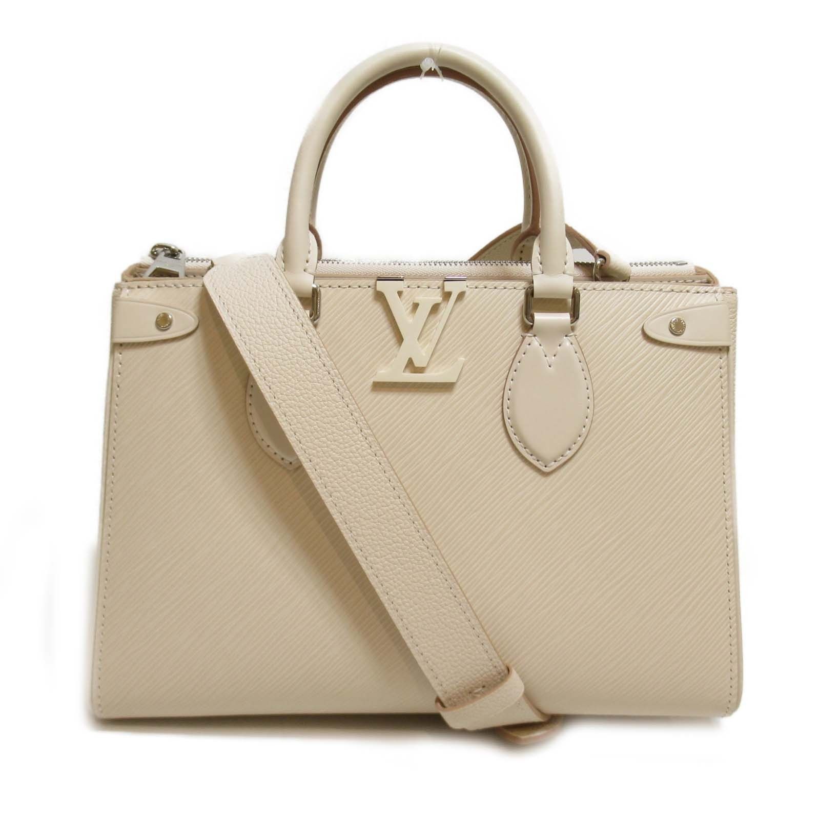 image of Louis Vuitton Grenelle Pm Tote Bag Shoulder Bag Leather Ivory in Black, Women's