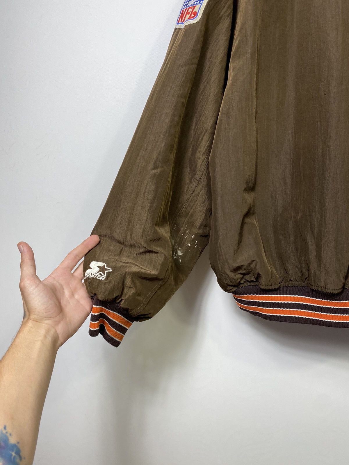 Pro Line × Starter × Vintage Vintage 90s Cleveland Browns Starter Satin Bomber Jacket Size US XXL / EU 58 / 5 - 16 Thumbnail